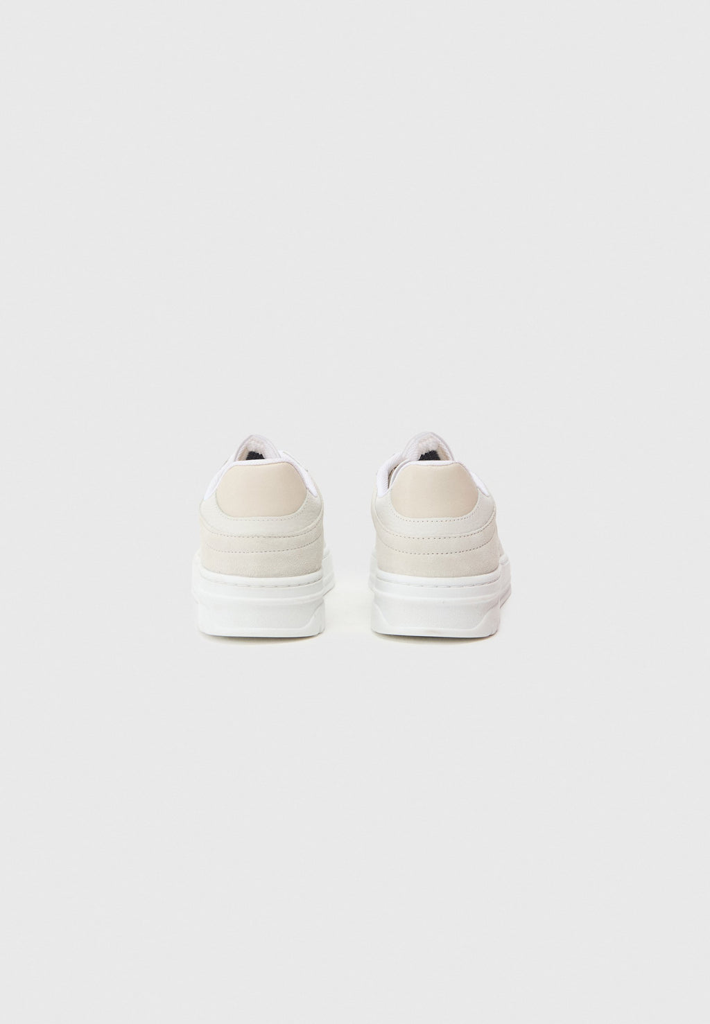 LEATHER MIXED TEXTURE CUPSOLE TRAINERS - Trainers - white/light grey