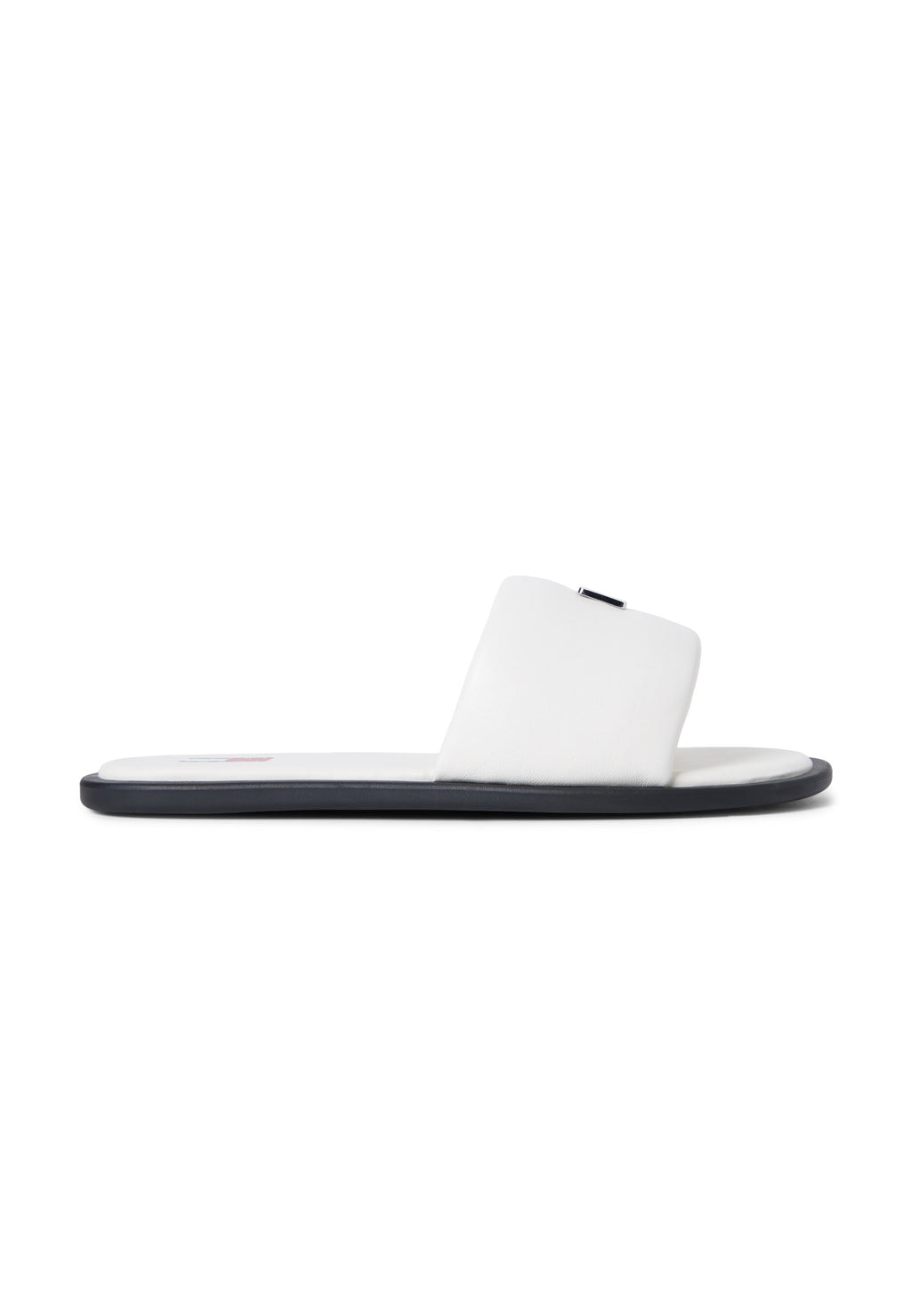 LEATHER PADDED STRAP SLIDES - Mules - ivory