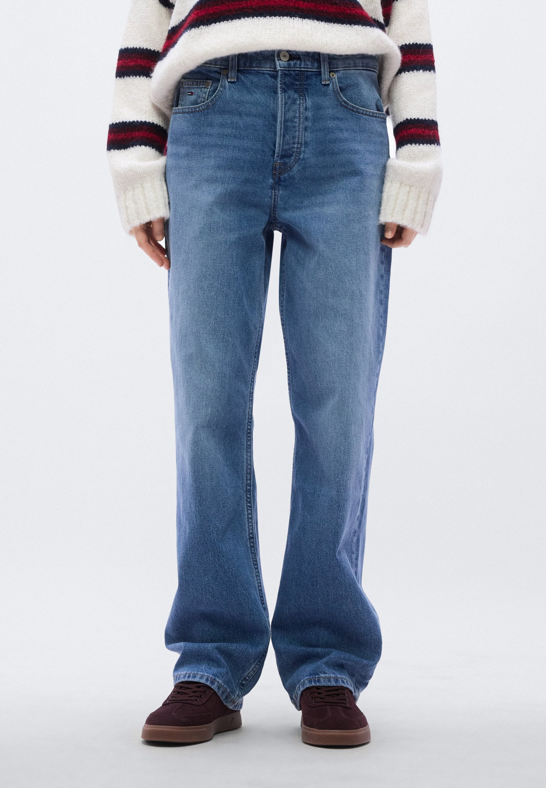 HIGH RISE SLIM STRAIGHT LEG JEANS - Relaxed fit jeans - denim medium