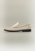 LEATHER PENNY LOAFERS - Slip-ons - soft cream