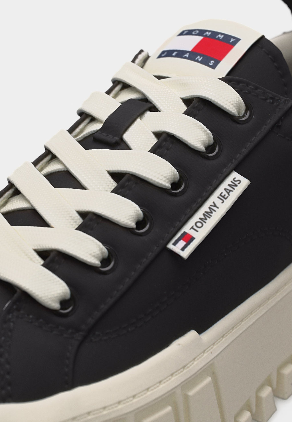 LOGO TAB PLATFORM CLEAT TRAINERS - Trainers - black