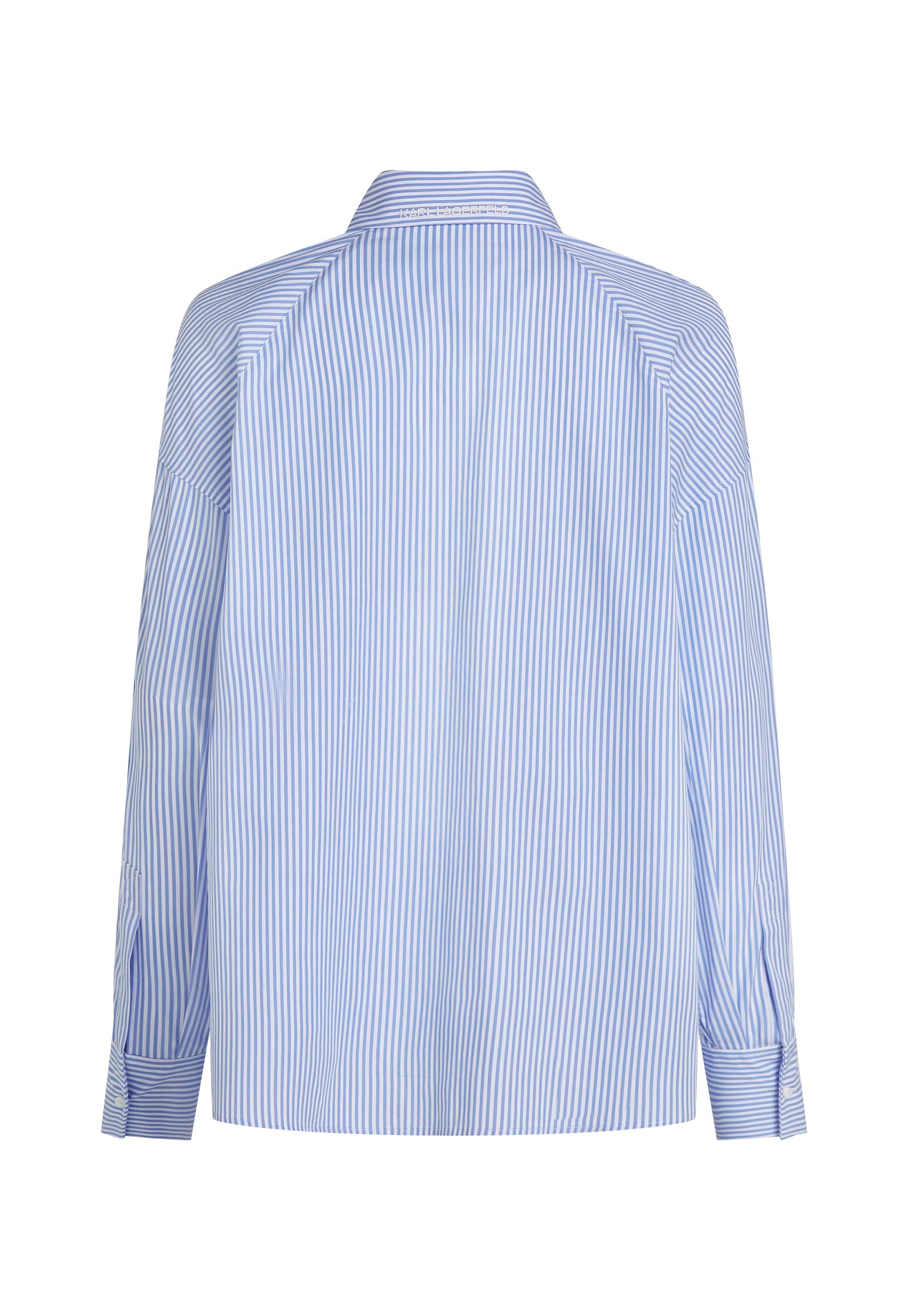 IKON BLOUSE - Button-down blouse - white/blue