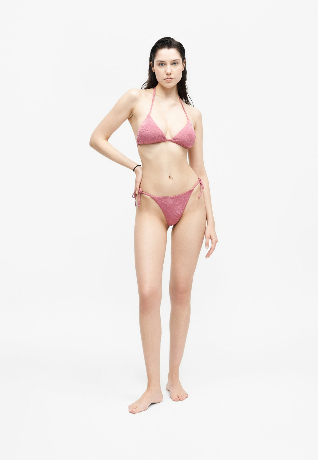 BRIZILIAN SET - Bikini - pink monstera