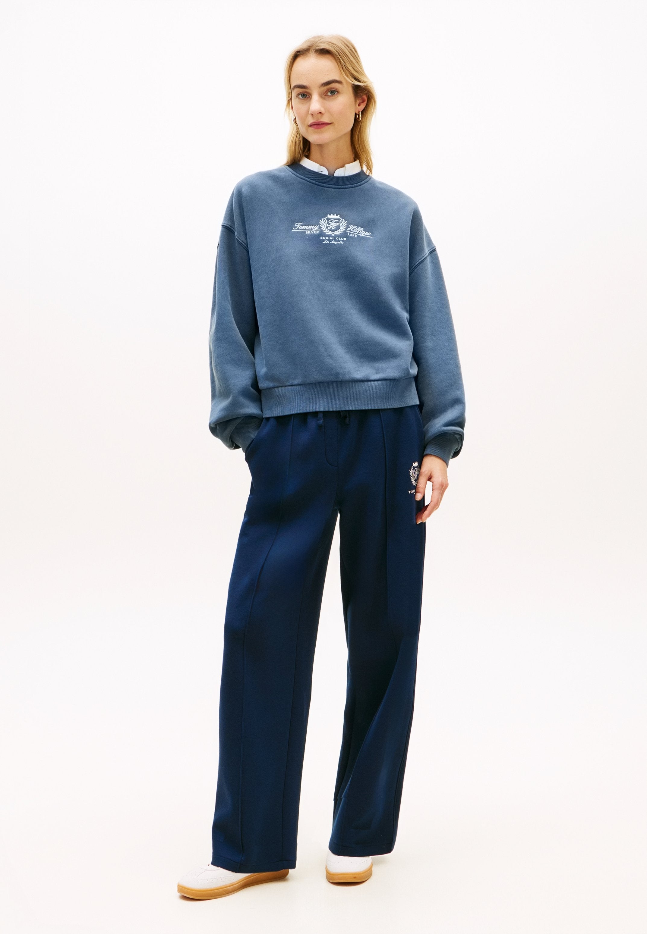 CREST EMBROIDERY RELAXED TERRY SWEATSHIRT - Sweatshirt - dark night navy