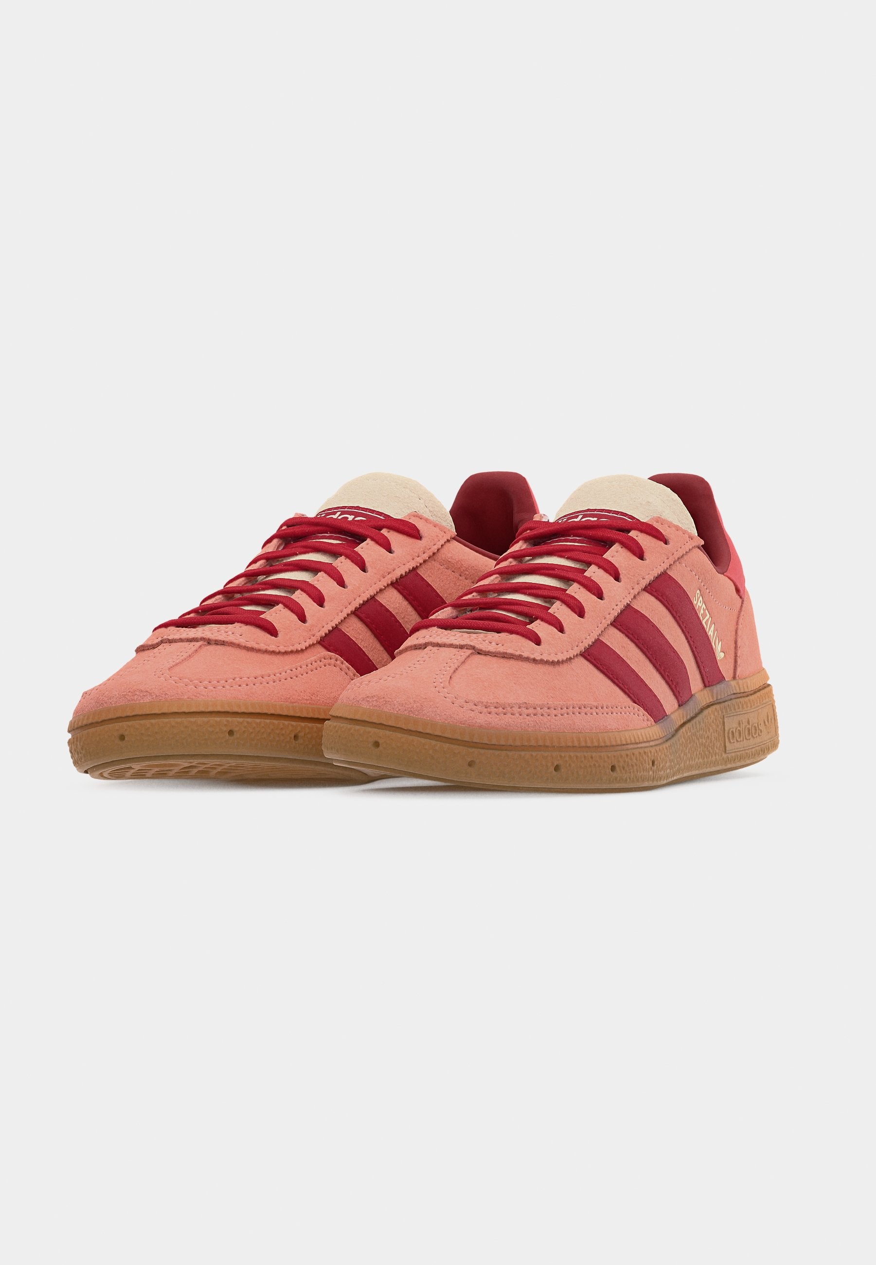 SATIN STRIPES HANDBALL SPEZIAL UNISEX - أحذية رياضية - كورال ضبابي/أحمر فريق النصر/أحمر شبه لامع