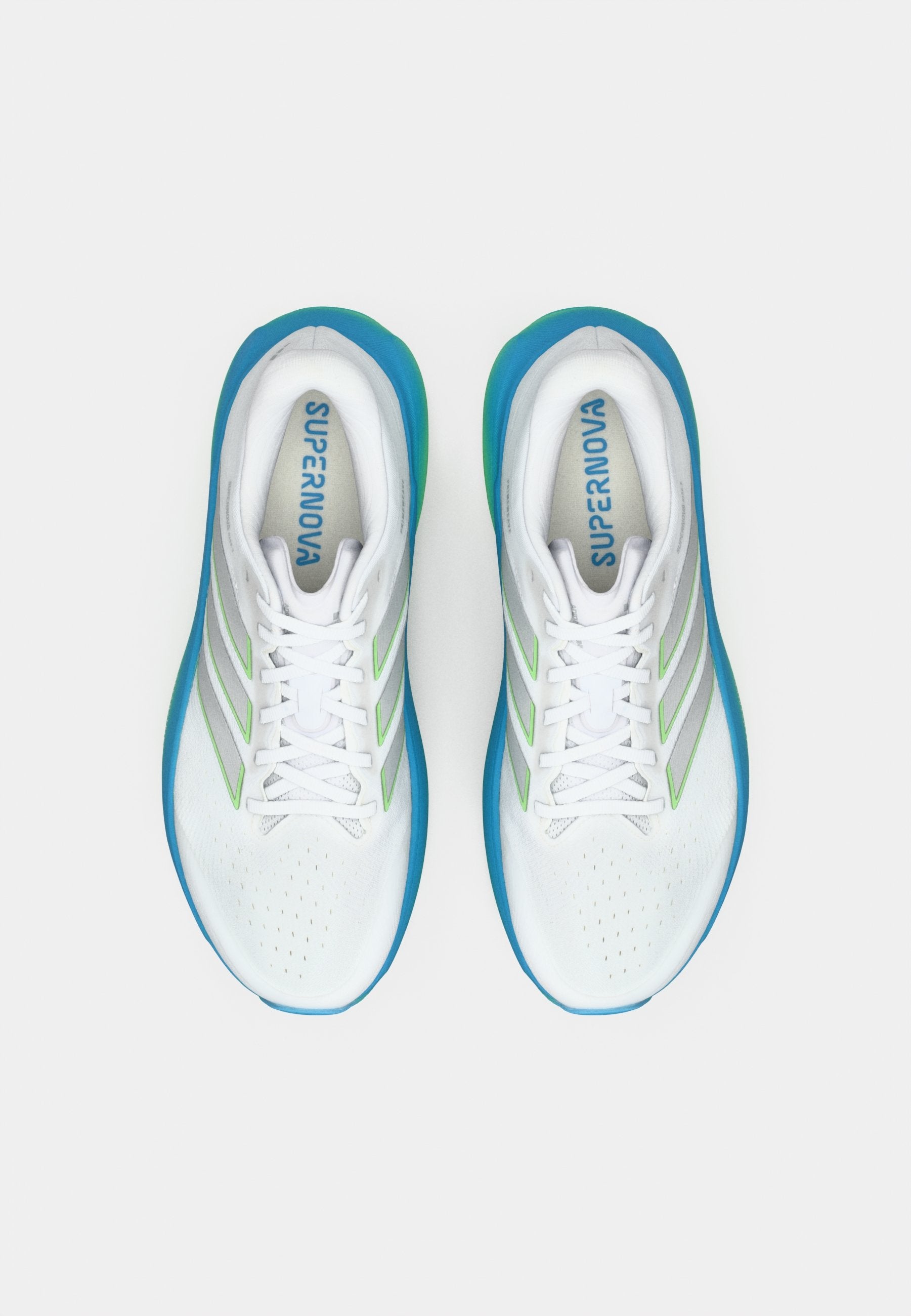 SUPERNOVA RISE 3 M - Road running shoes - cloud white/silver-coloured metallic/semi blue burst