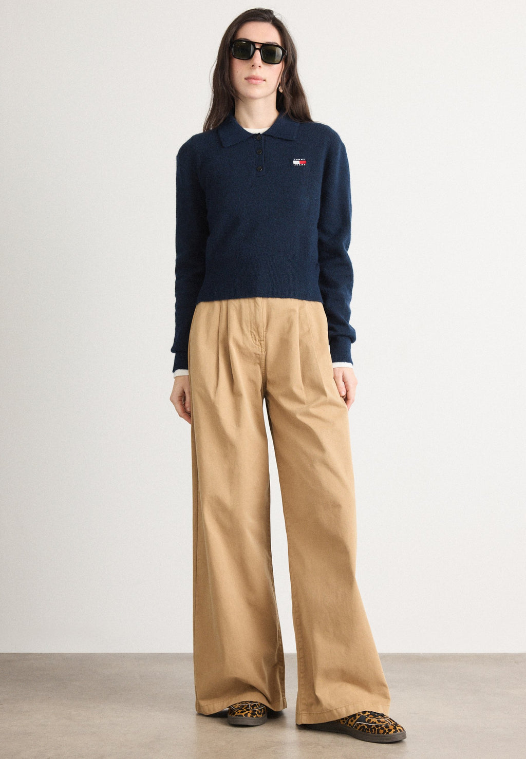 TOMMY BADGE POLO JUMPER WITH ALPACA - Jumper - dark night navy