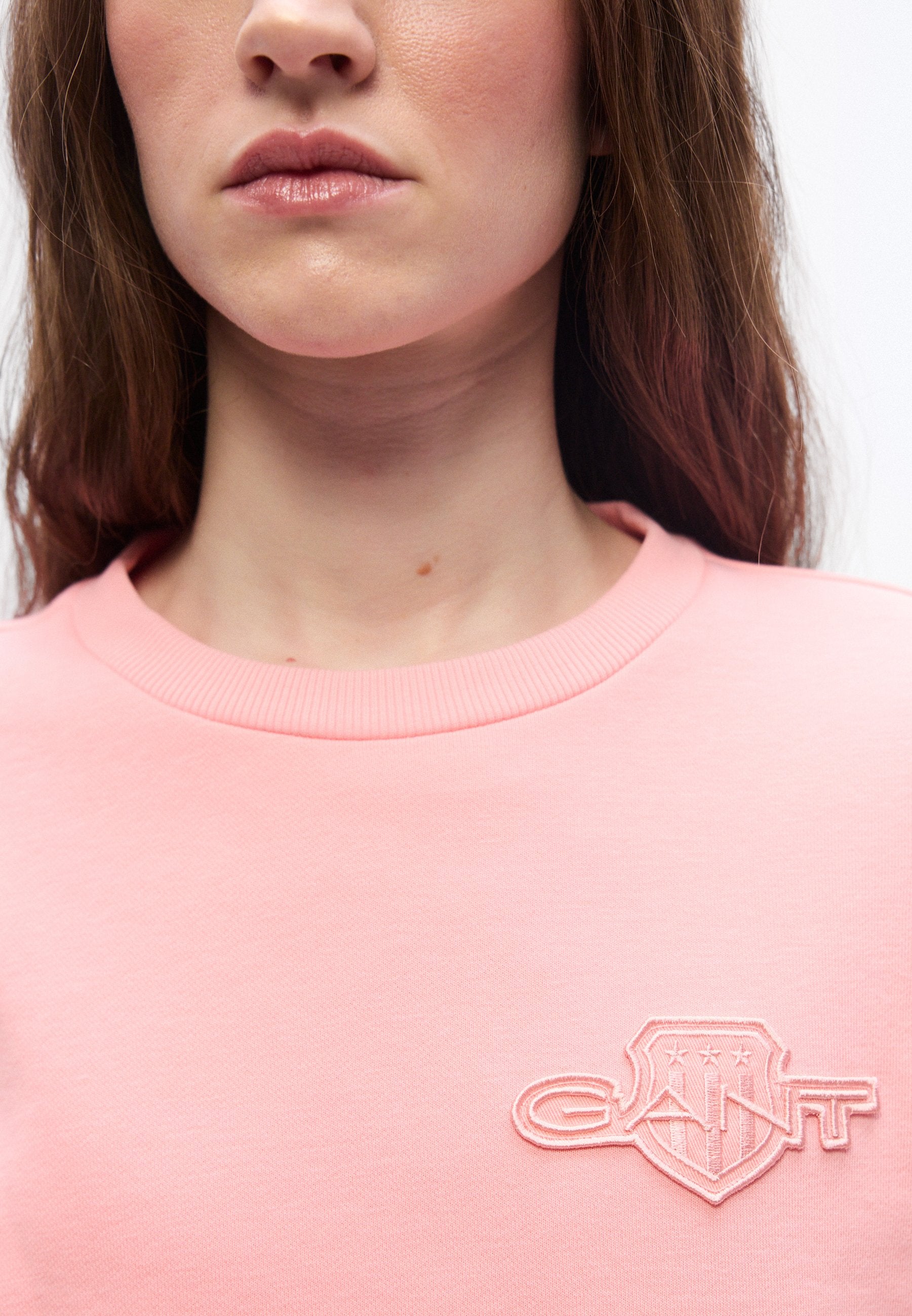 TONAL SHIELD C NECK - Sweatshirt - pink