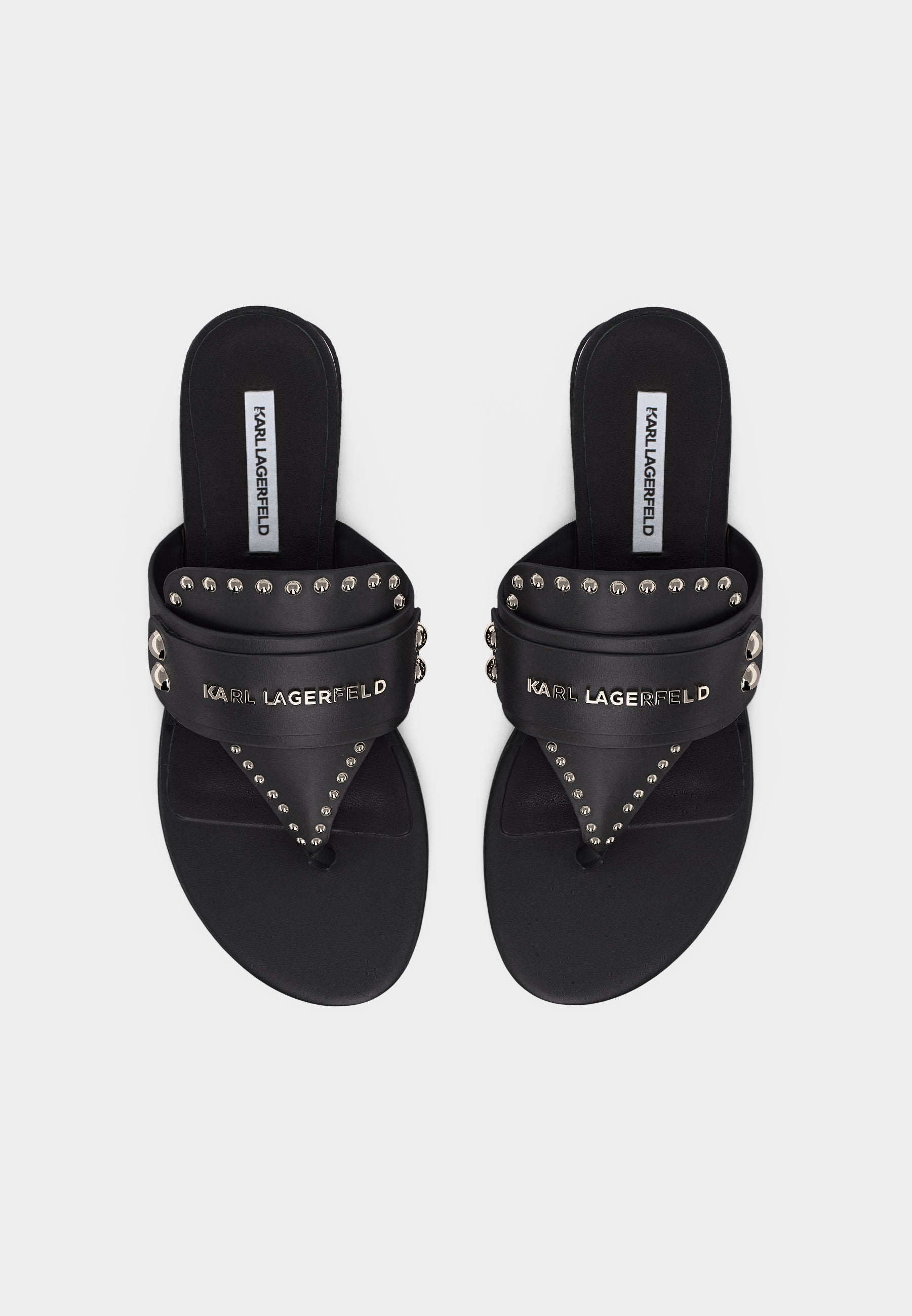 ROXY STUD TRIM THONG - T-bar sandals - black/silver-coloured