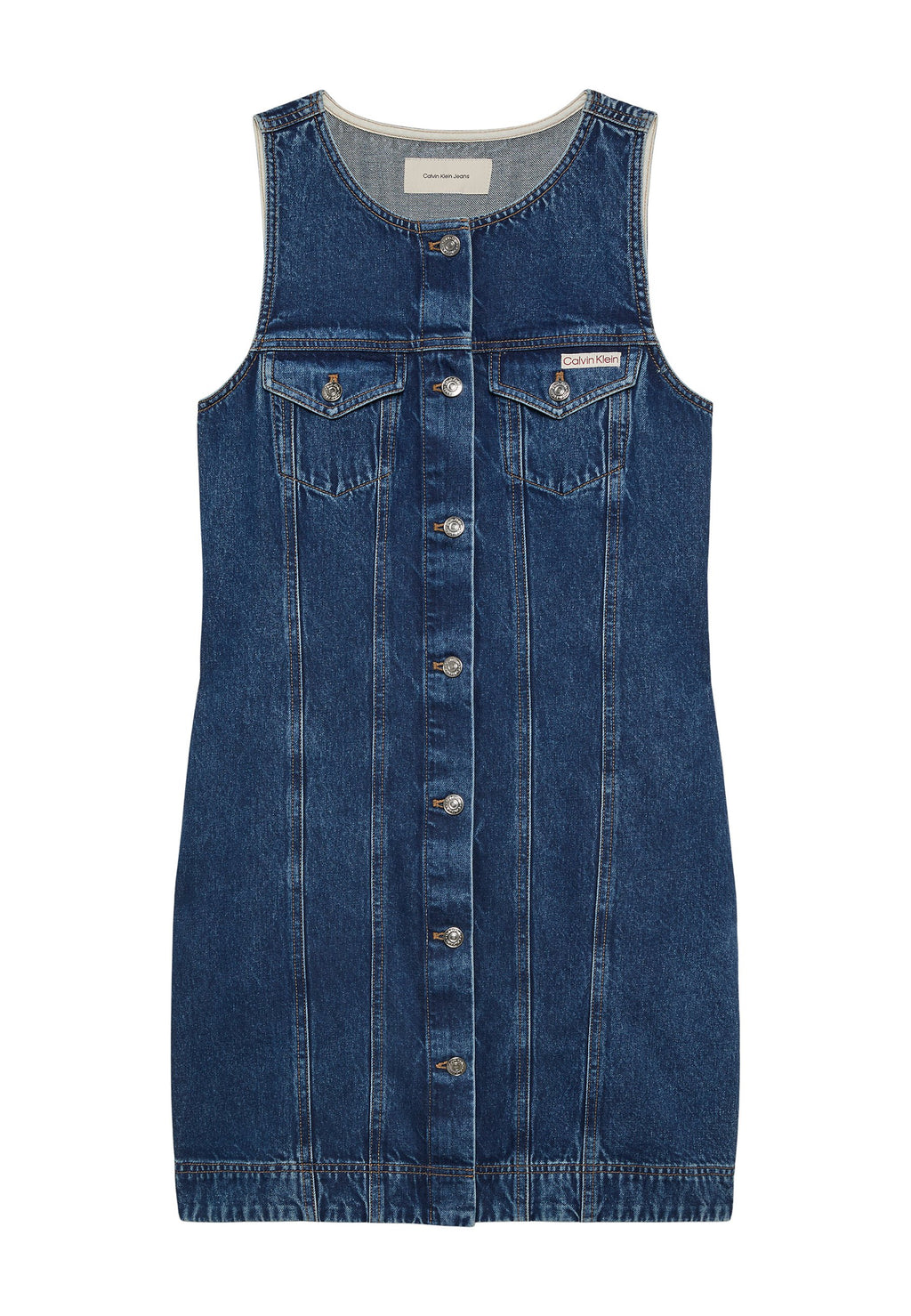 WHS SLVLS MINI TRUCKER MAD - Denim dress - madden blue