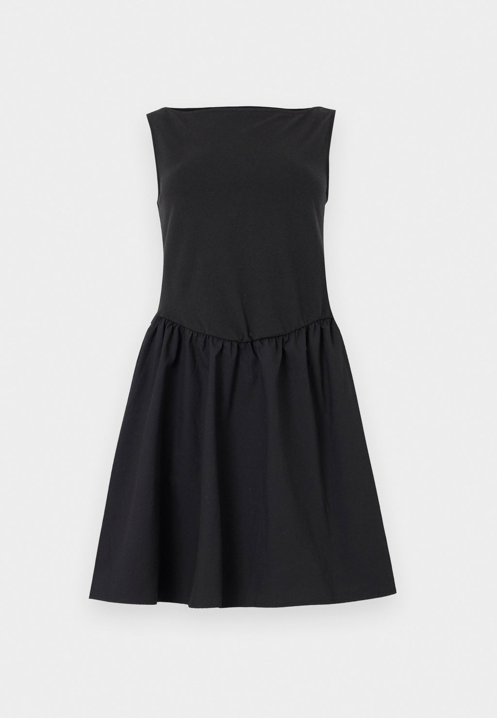 MIXED MEDIA DRESS - Jersey dress - true black