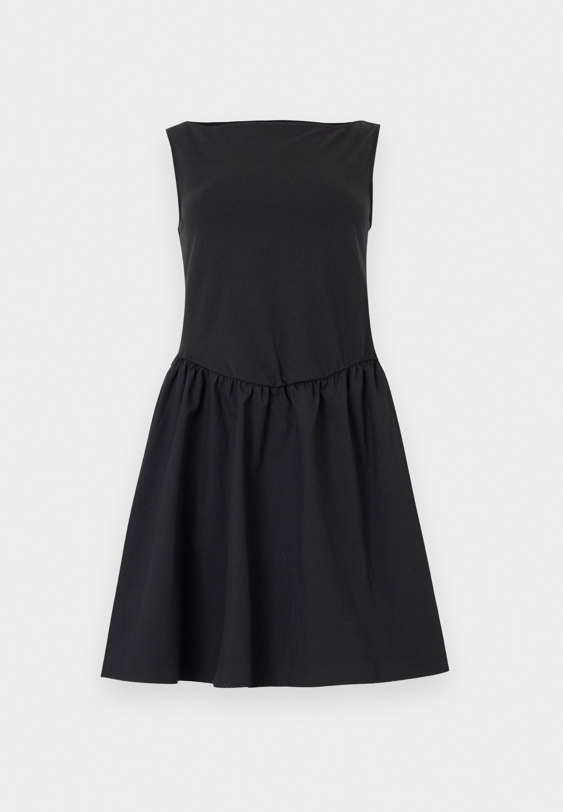 MIXED MEDIA DRESS - Jersey dress - true black