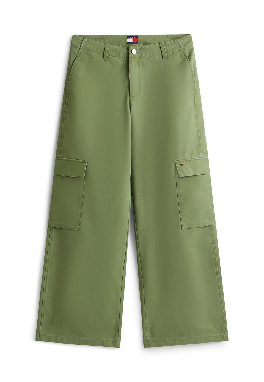 LOW RISE STRAIGHT WIDE LEG CARGO TROUSERS - Cargo trousers - bay leaf