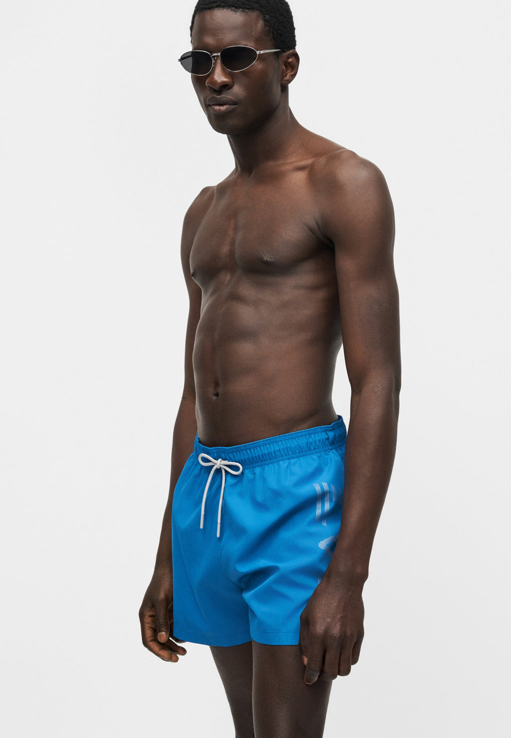 WATER LOGO  - Swimming shorts - turkish sea/silver-coloured