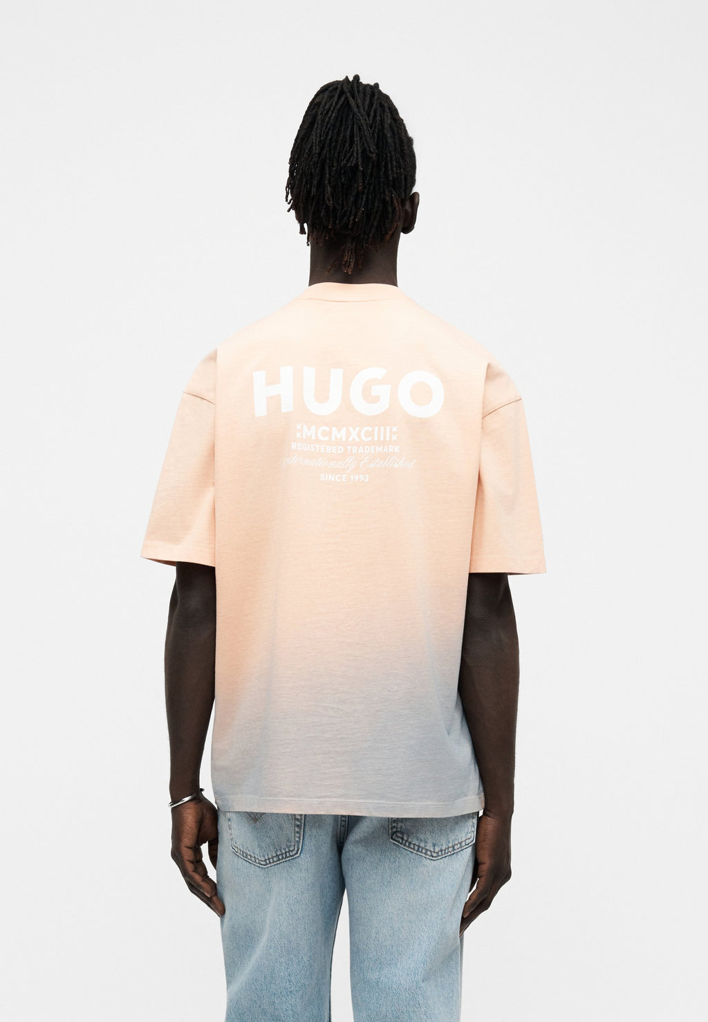 NALONO - T-shirt imprimé - orange pastel clair