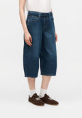 CULOTTE BELT VERA - Denim shorts - dark-blue denim