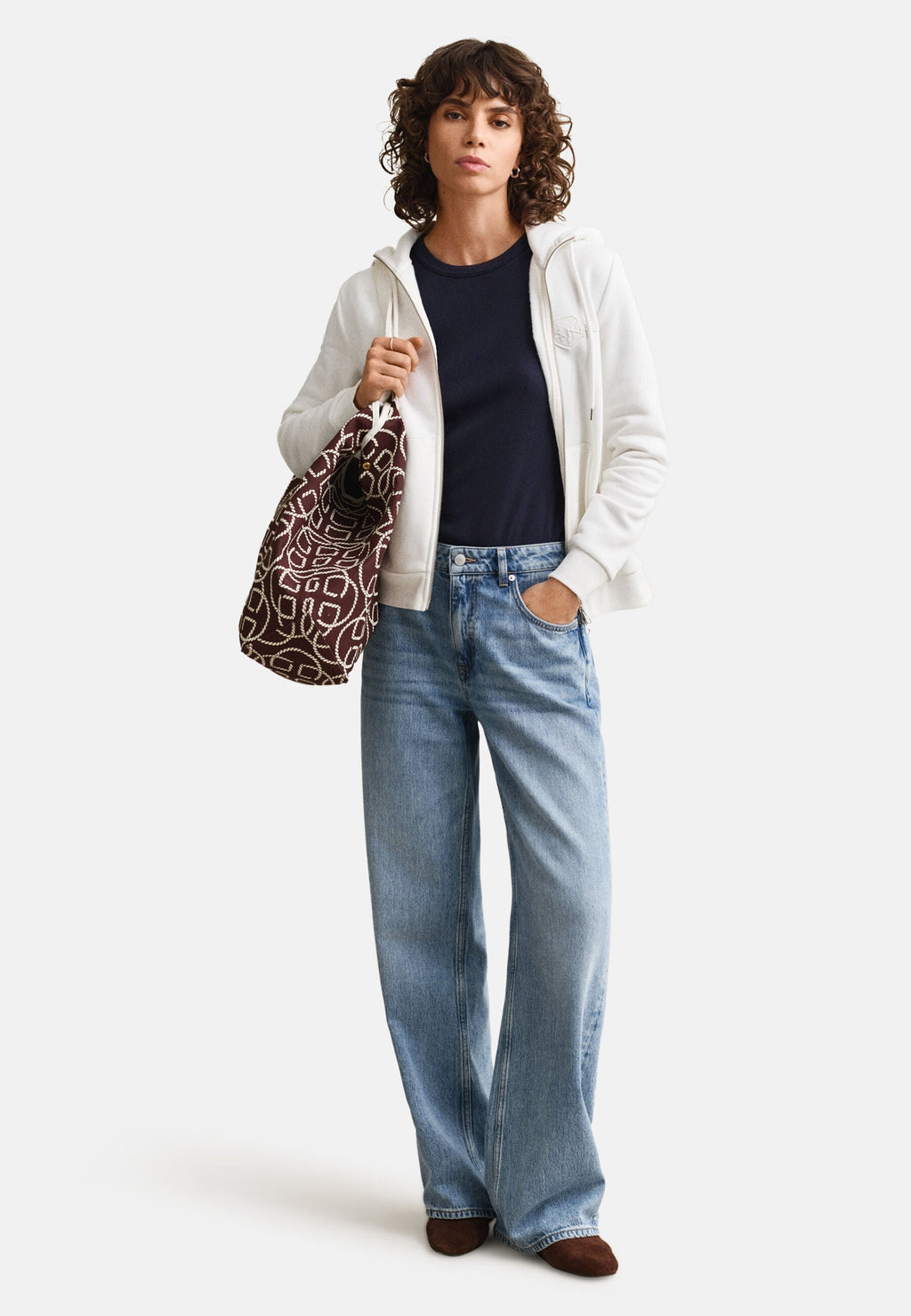 Zip-up sweatshirt - eggshell