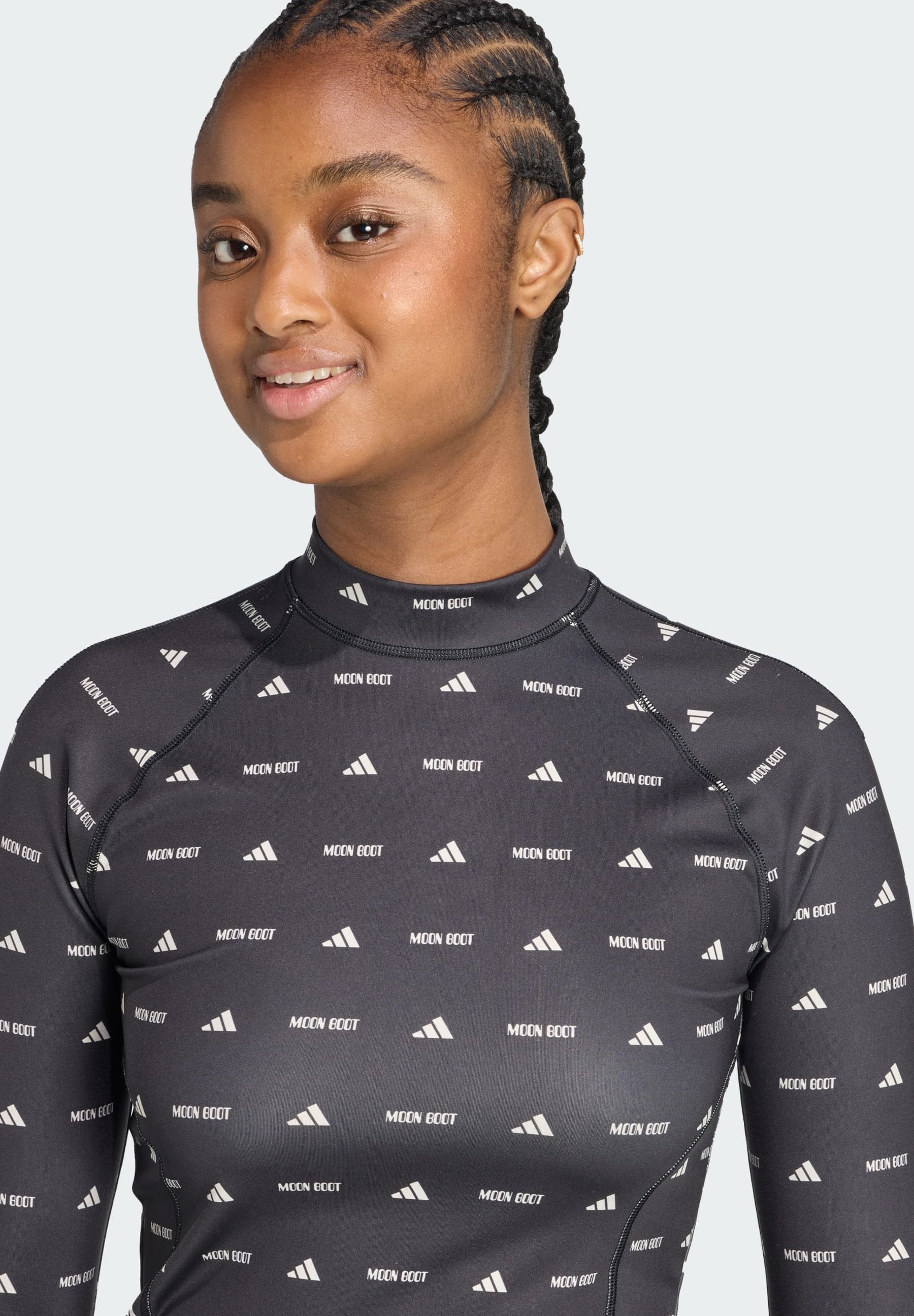 LONG SLEEVE TOP - Long sleeved top - black/clear brown