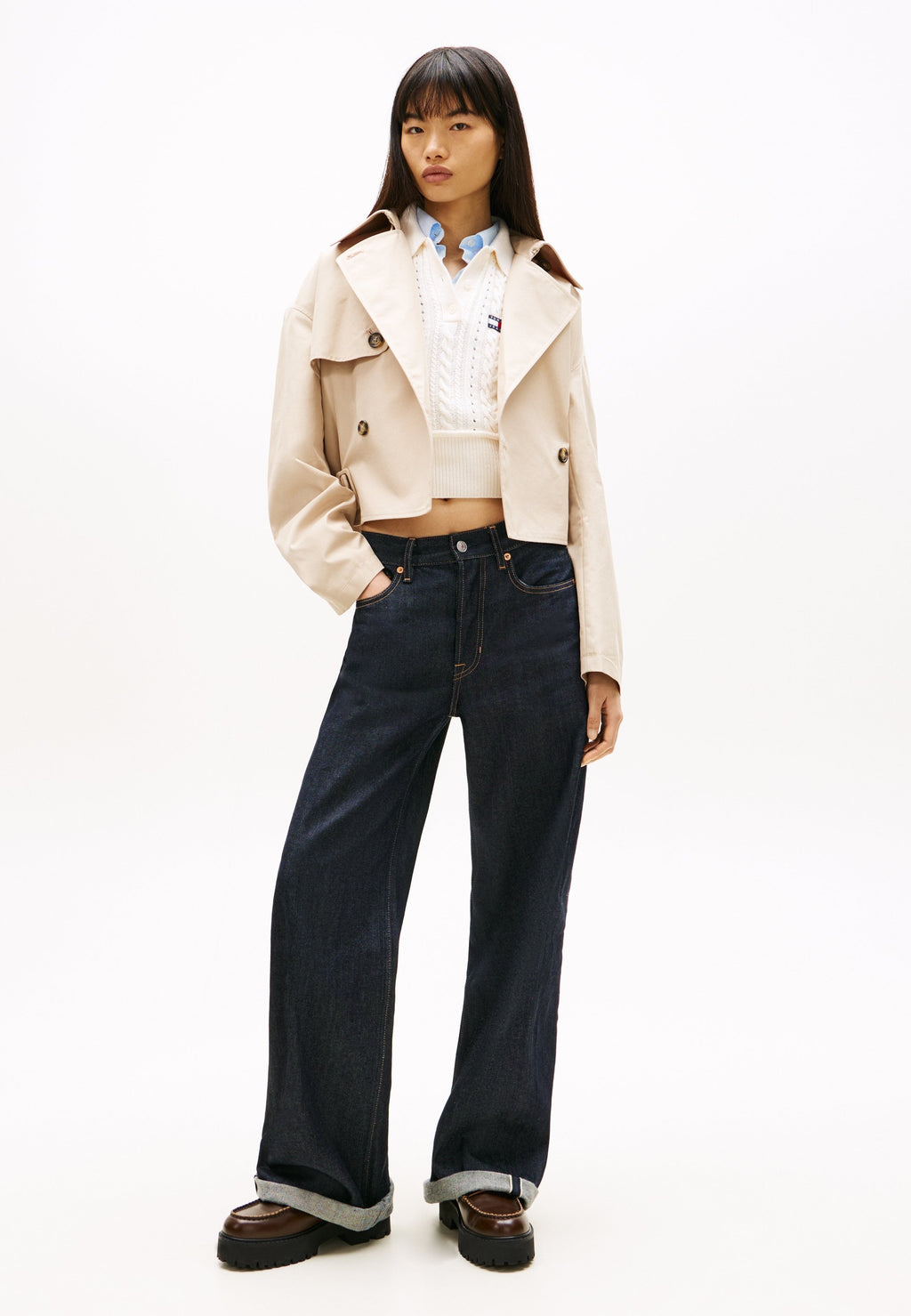 WATER REPELLENT RELAXED SHORT TRENCH COAT - Summer jacket - white clay