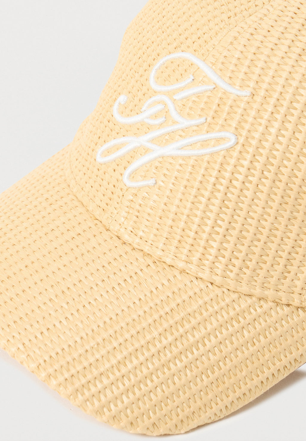 LOGO EMBROIDERY RAFFIA BASEBALL CAP - Cap - neutral raffia
