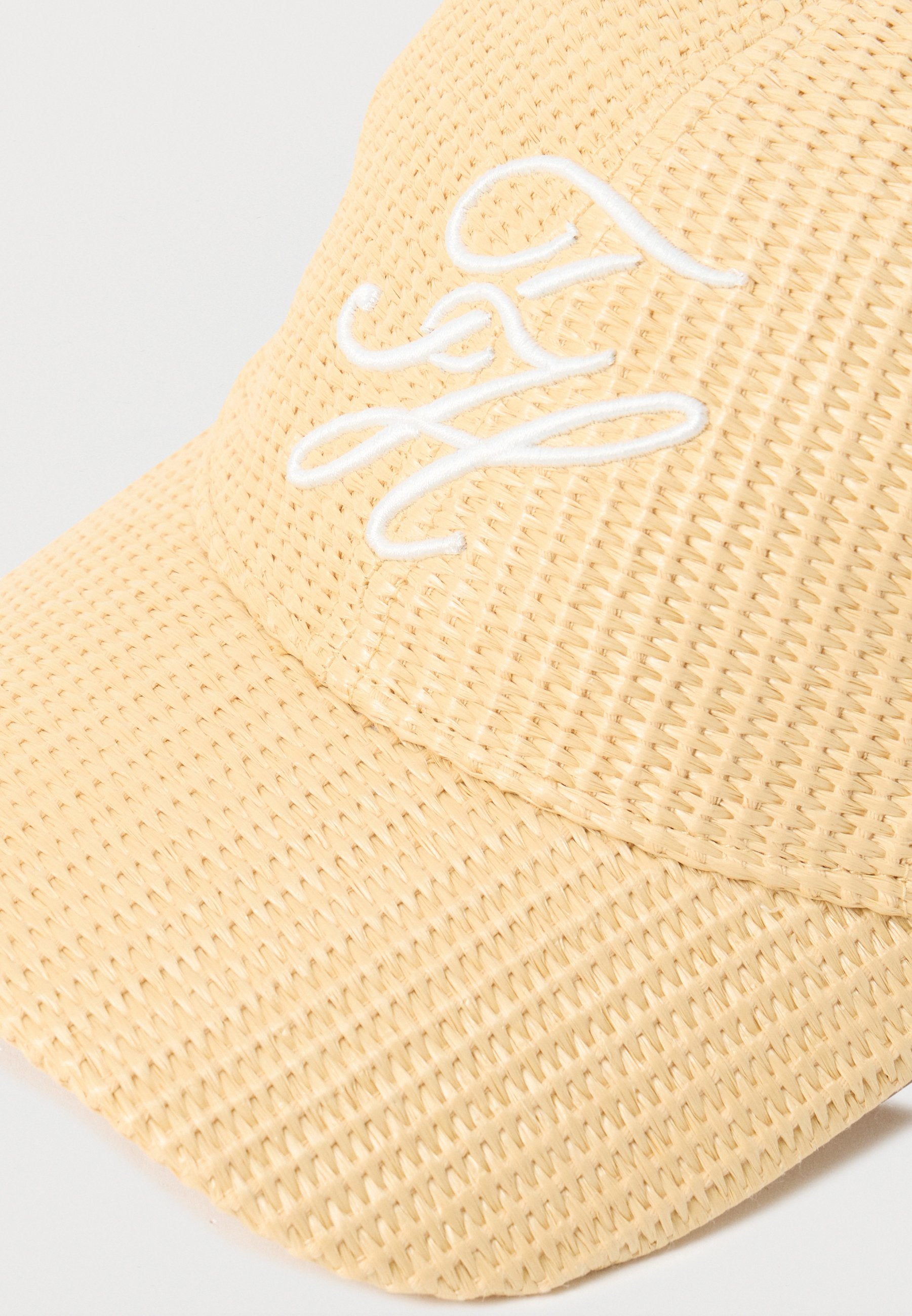 LOGO EMBROIDERY RAFFIA BASEBALL CAP - Cap - neutral raffia