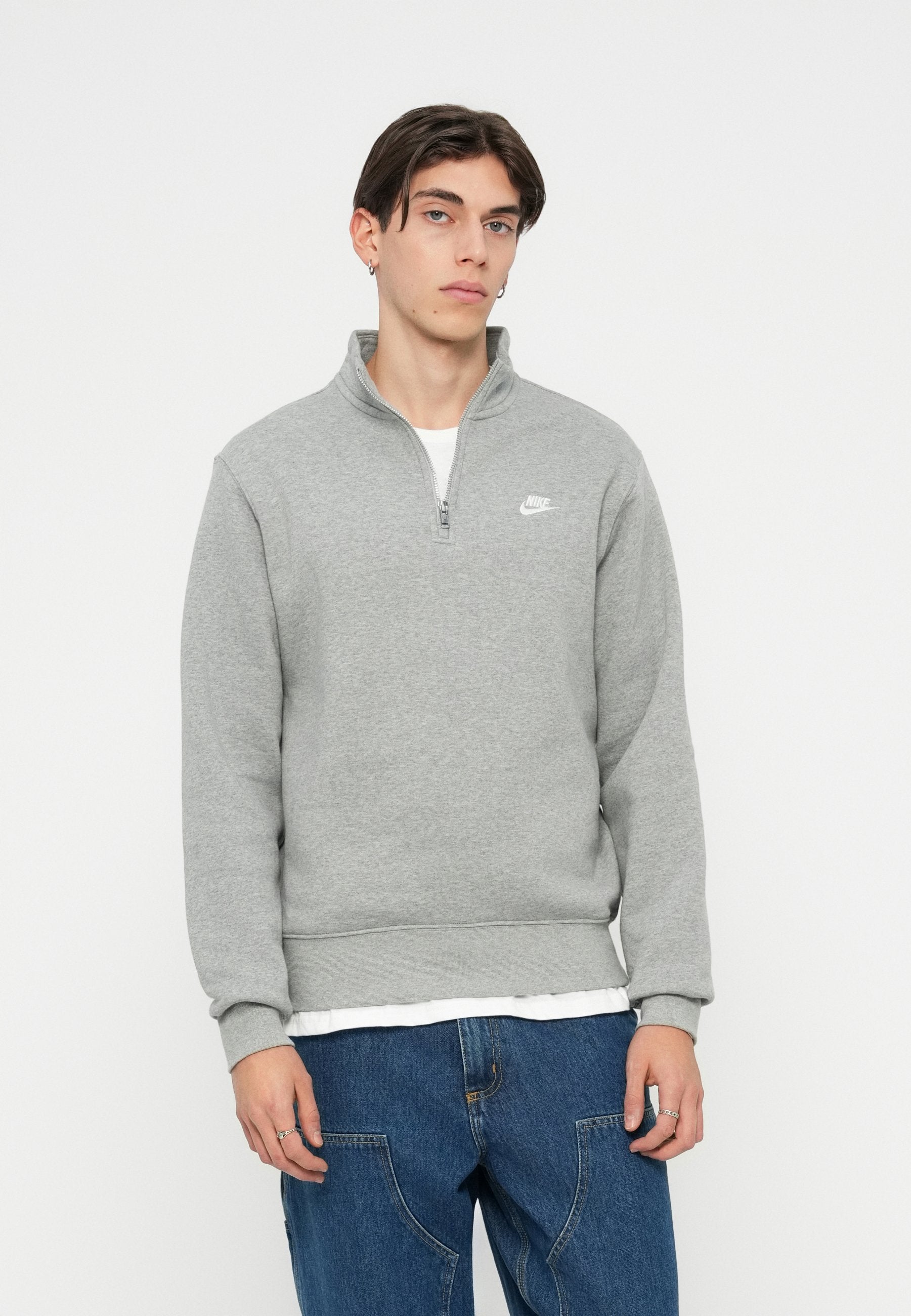 CLUB - Sweatshirt - grey heather/smoke grey/white