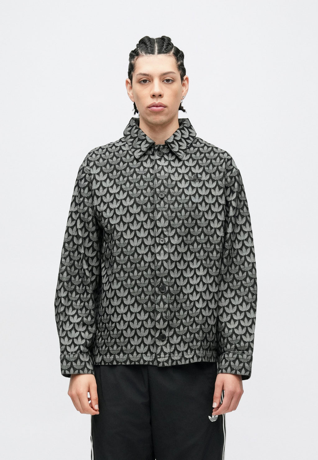 MONOGRAM SHIRT - Denim jacket - black