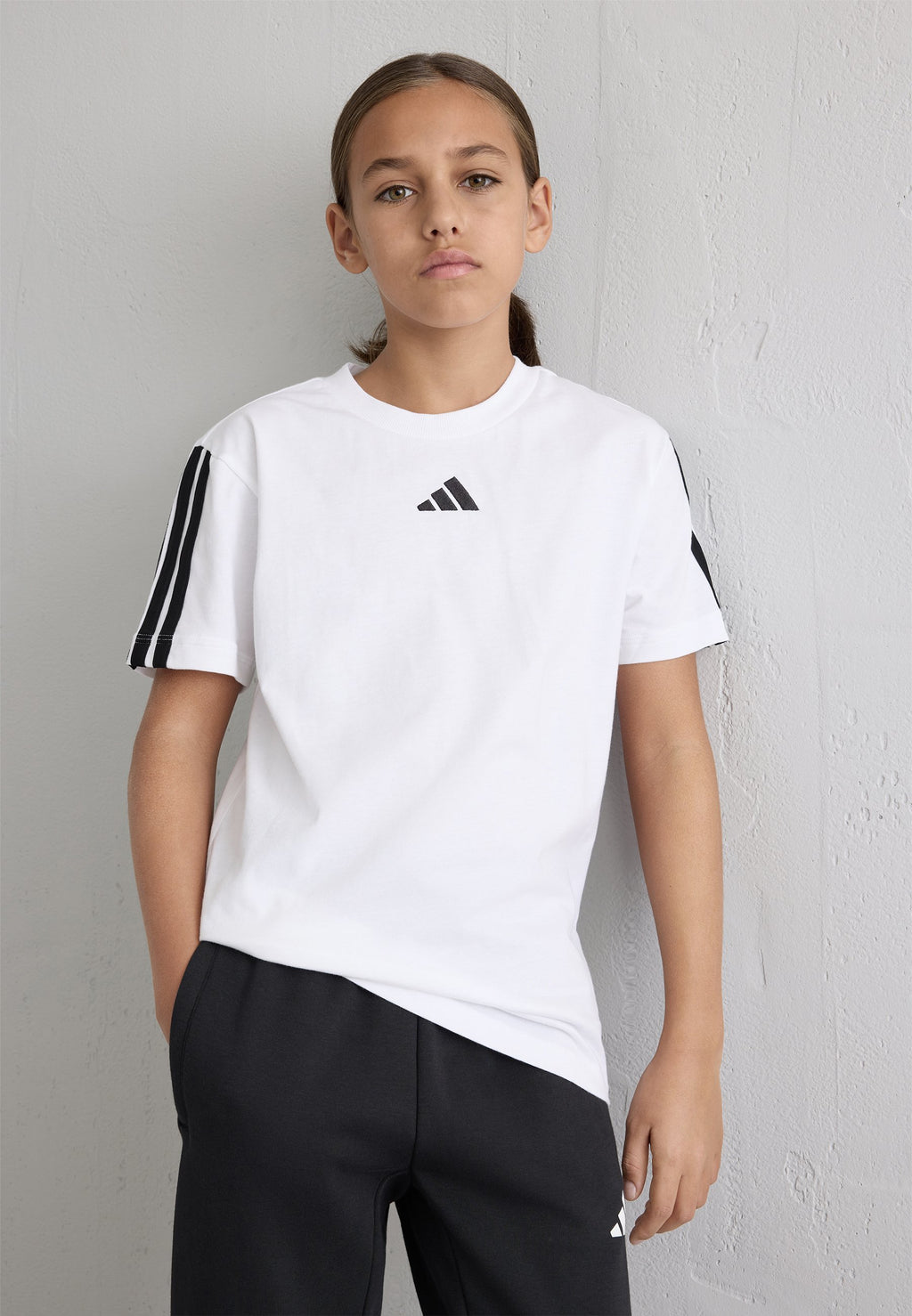 TEE SHIRT STRPES JUNIOR UNISEXE - T-shirt de sport - white/black