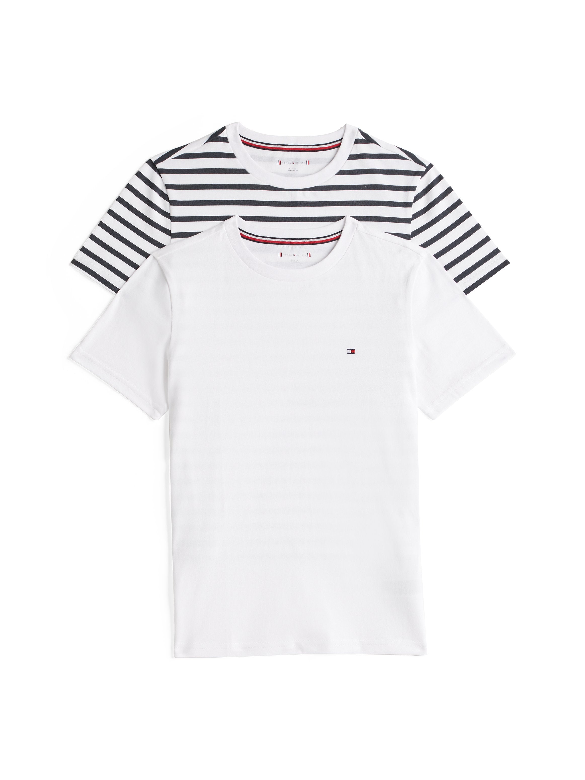 2-PACK SIGNATURE FLAG EMBROIDERY LOUNGE T-SHIRTS - Print T-shirt - desert sky breton/white