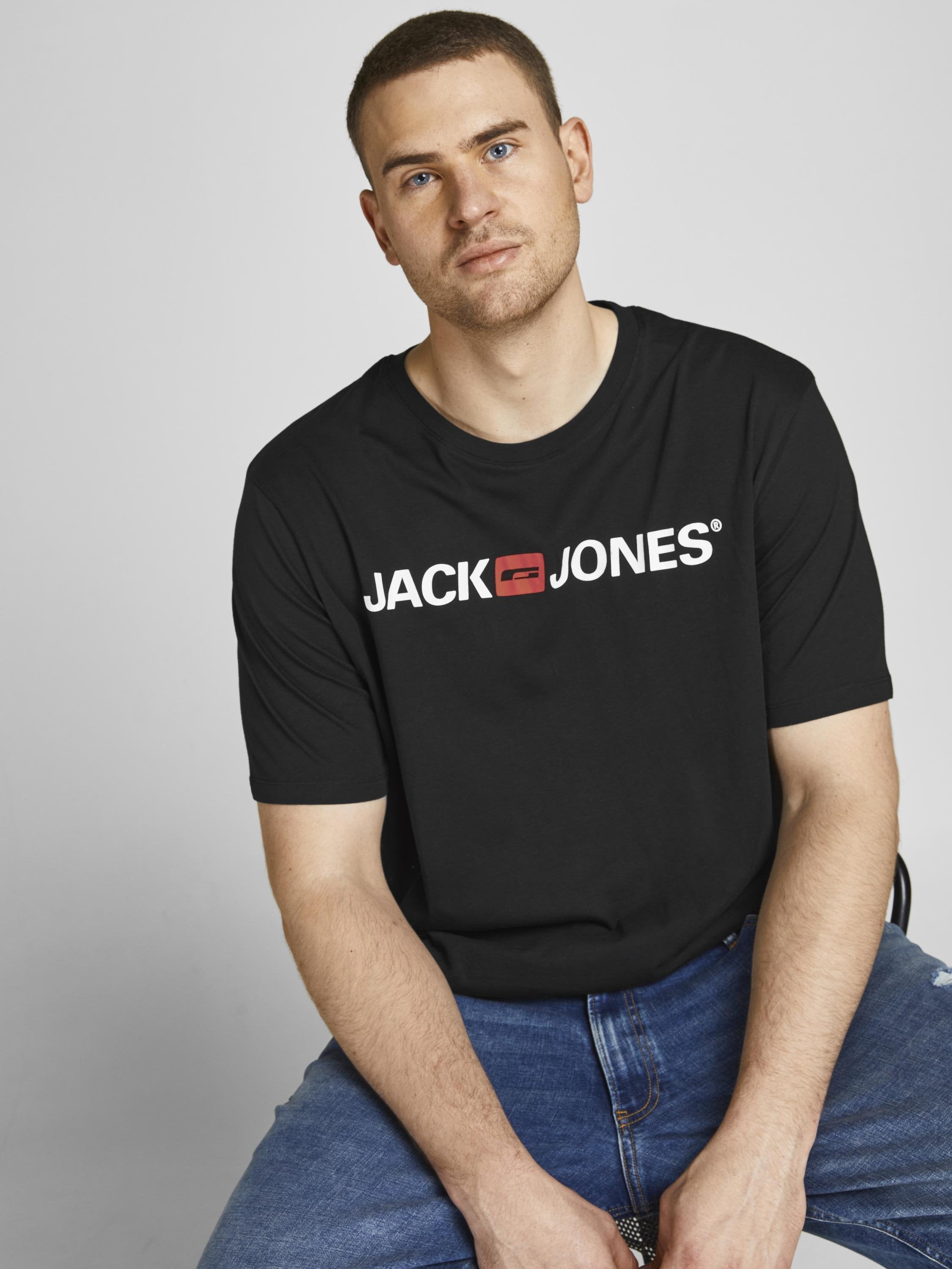 JJECORP LOGO TEE CREW NECK  - Print T-shirt - black