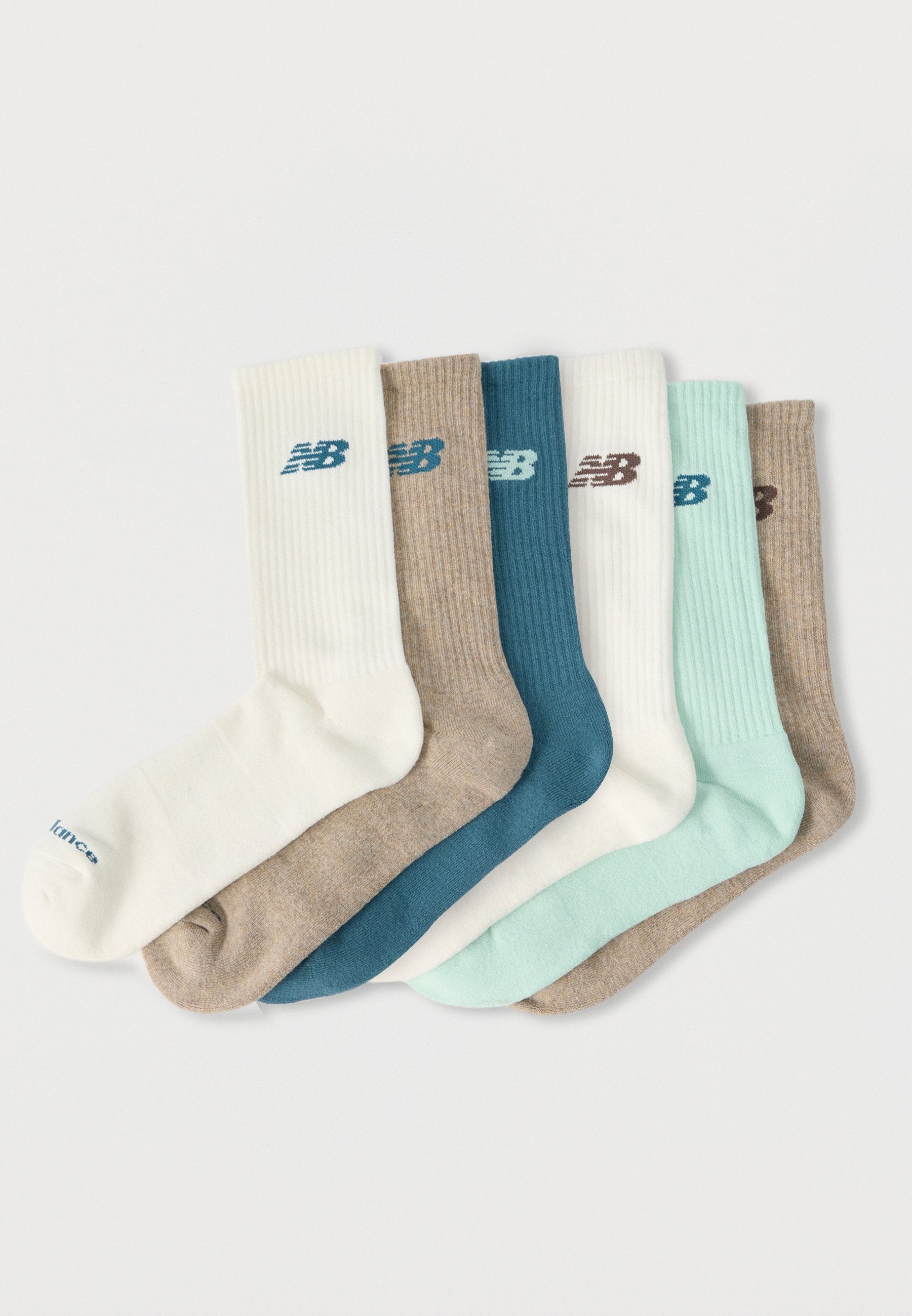SEASONAL CREW UNISEX 6 PACK - Socks - mint/off-white/green