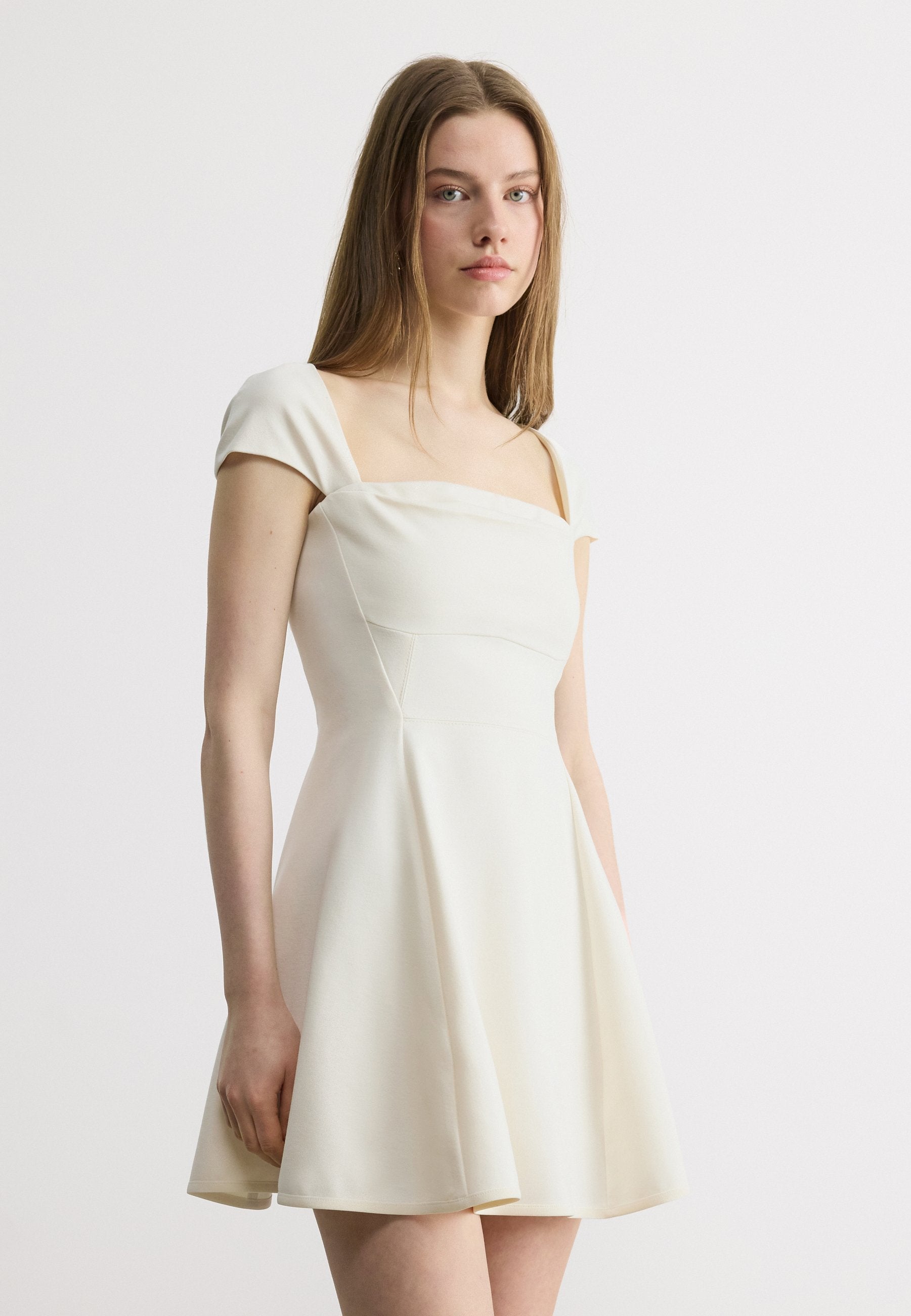 DRASERA - Jersey dress - open white