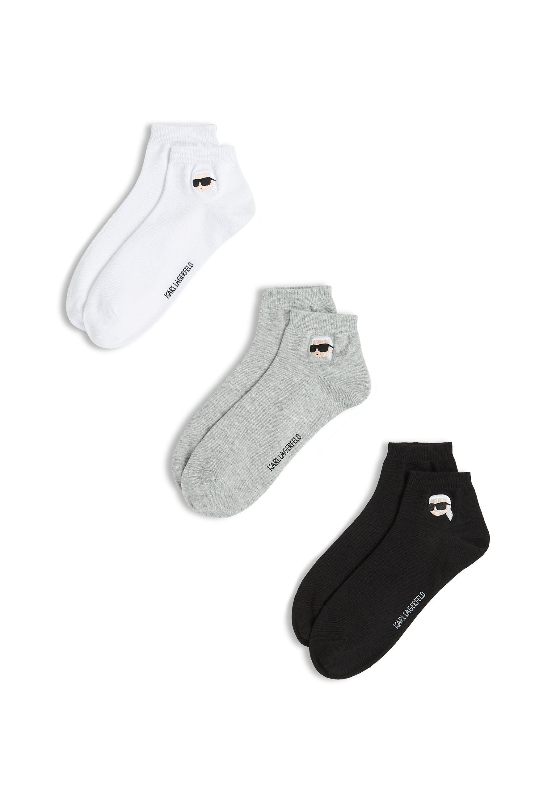 IKON SHORT (PACK OF 3) - Sneaker socks - black/white/grey
