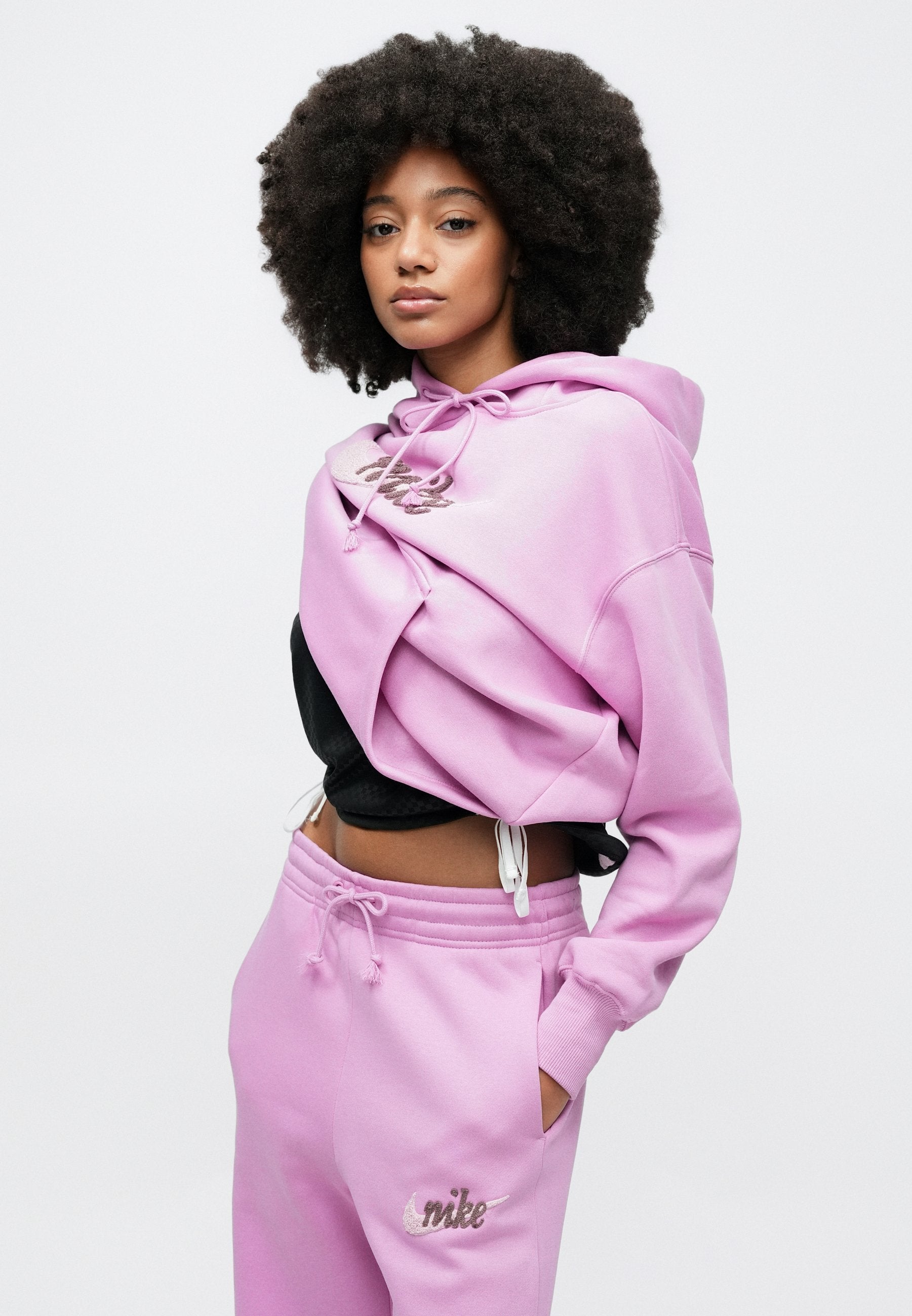 LOGO - Tracksuit bottoms - magenta/pink foam