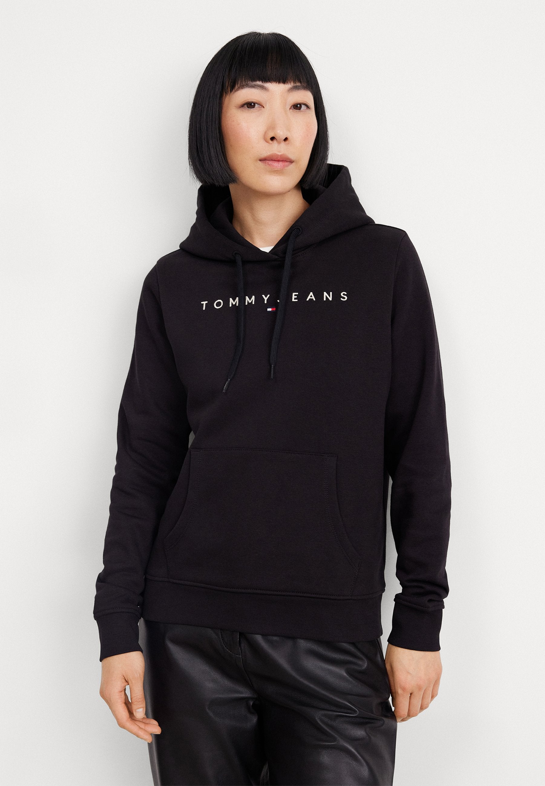 LINEAR LOGO FLEECE DRAWSTRING HOODY - Hoodie - black