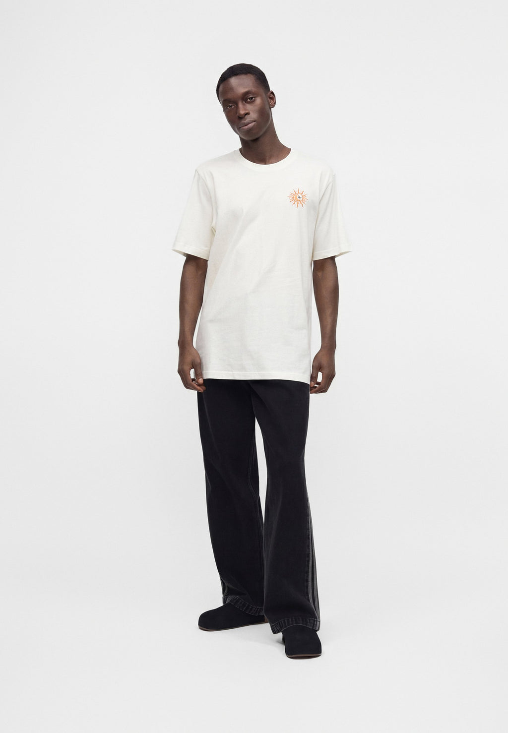 SUN GRAPHIC LOOSE TEE UNISEX - Print T-shirt - off white