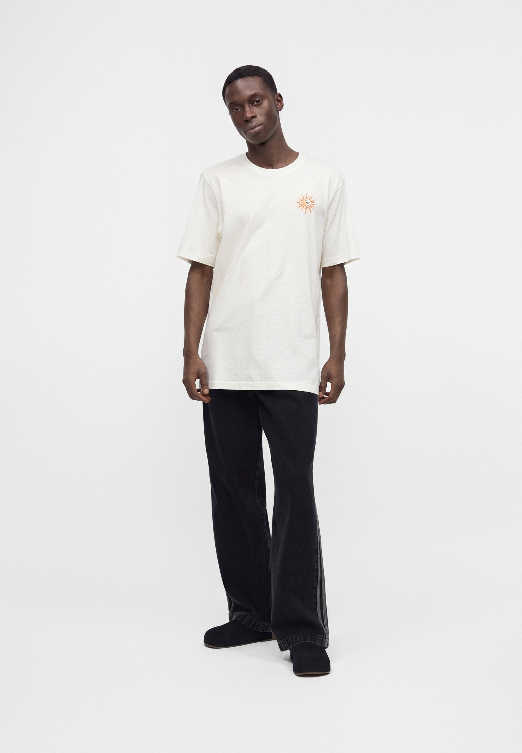 SUN GRAPHIC LOOSE TEE UNISEX - Print T-shirt - off white