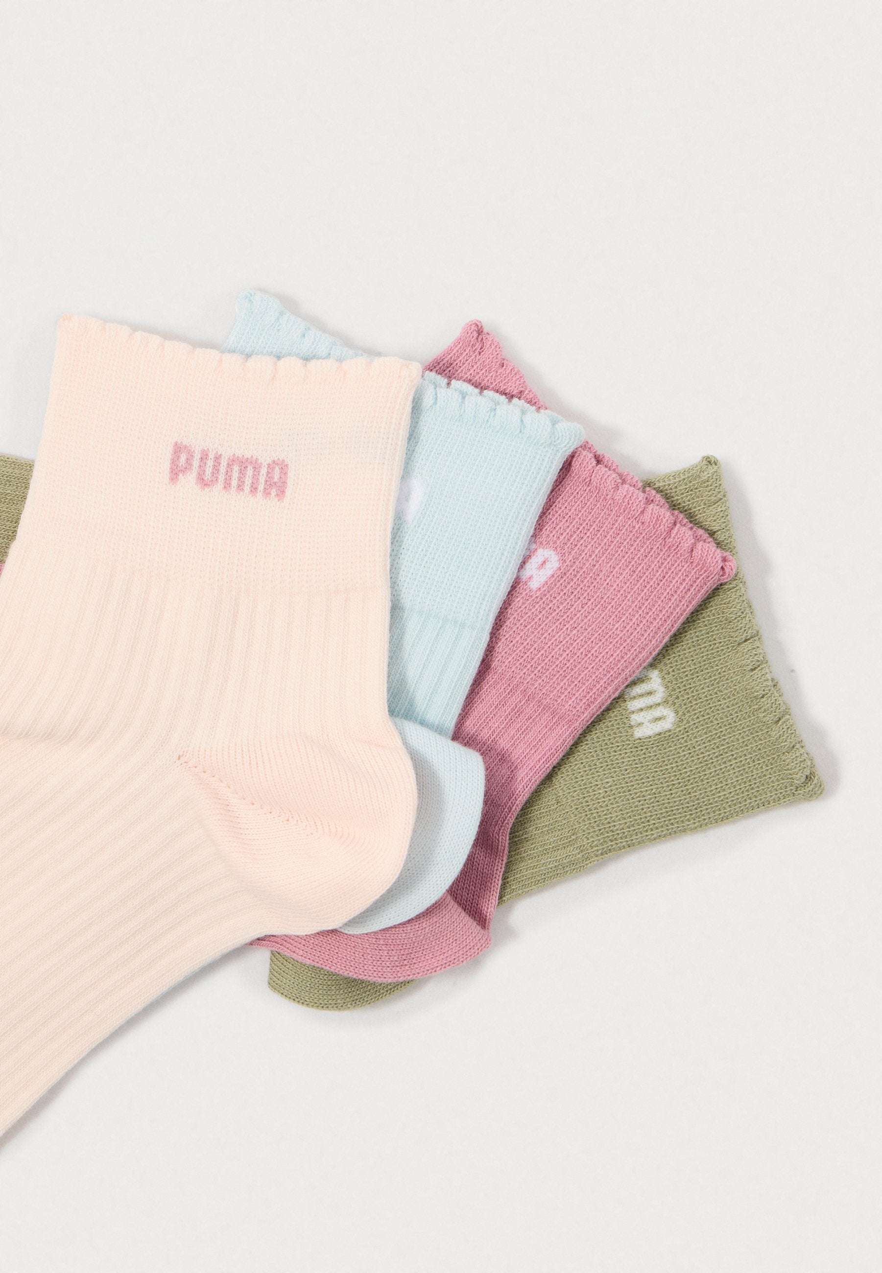 WOMEN SCALLOP EDGE QUARTER 4 PACK  - Socks - blue/green/pink