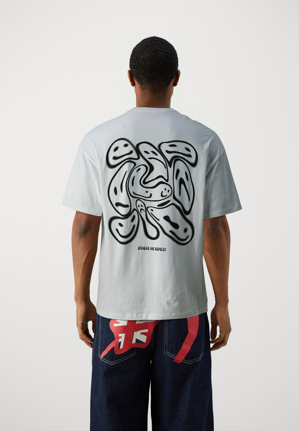 JORLAUGH TEE CREW NECK - Print T-shirt - white