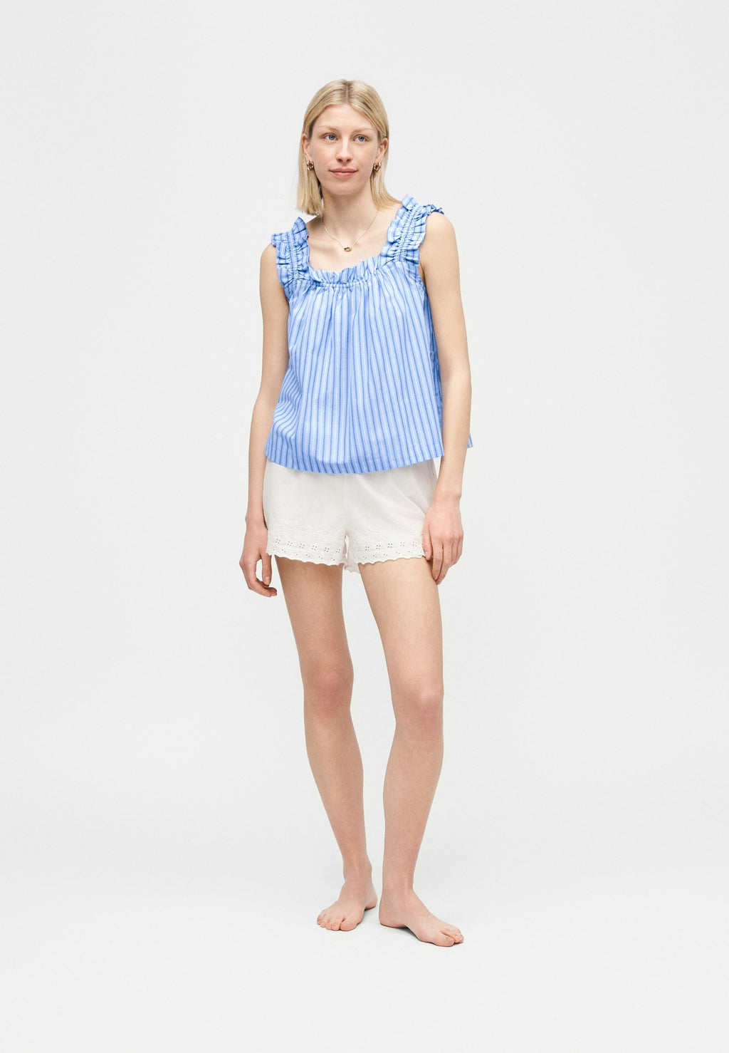 FASHION RUFFLE TANK - Pyjama top - blue