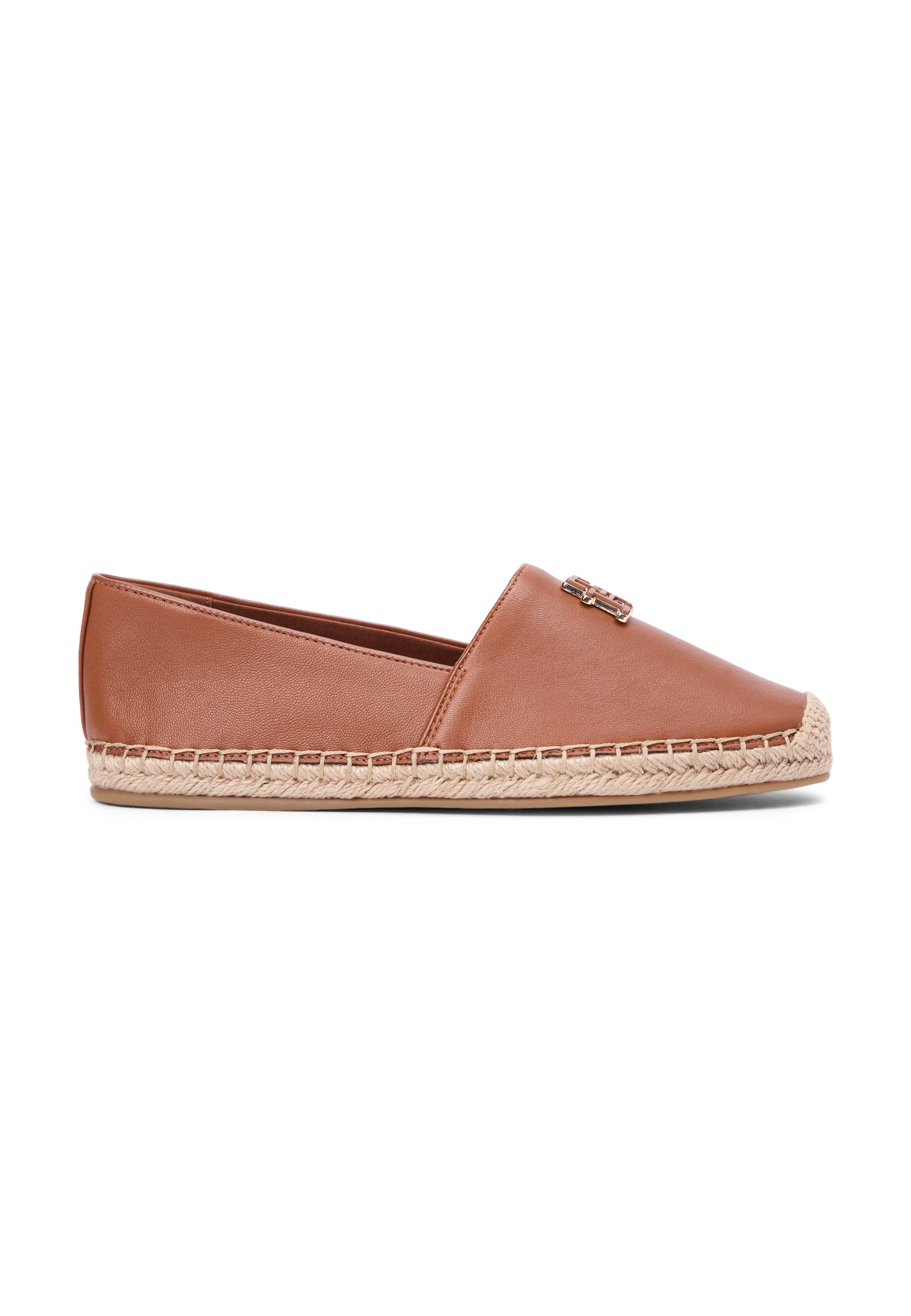 TH MONOGRAM LEATHER ESPADRILLES - Espadrilles - warm bronze