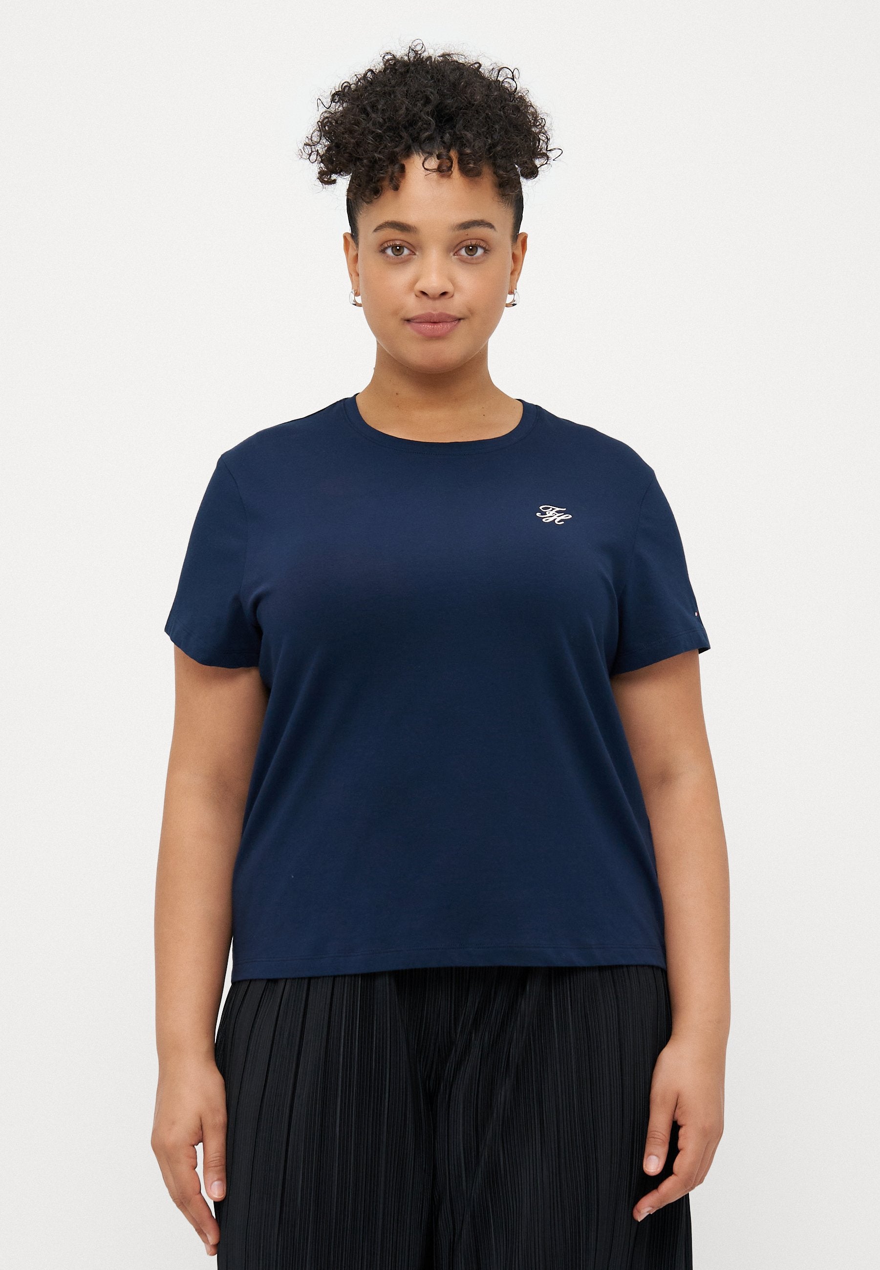 CURVE LOGO EMBROIDERY JERSEY CREW NECK T-SHIRT - Print T-shirt - dark night navy