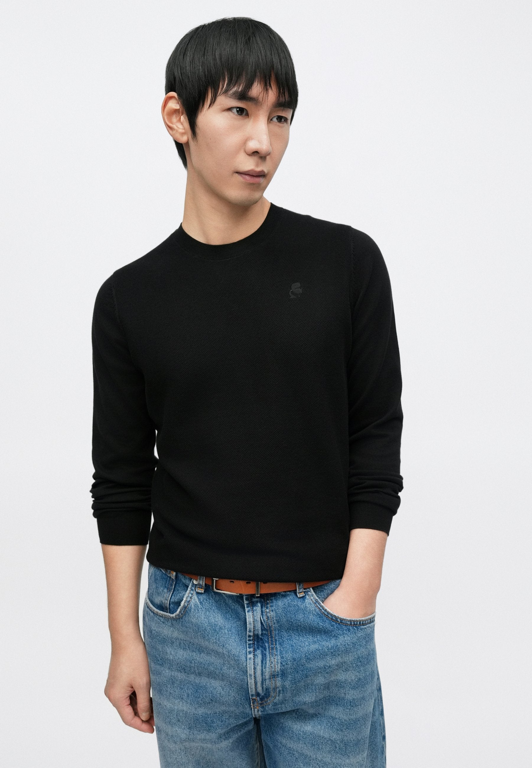 CREW NECK - Jumper - black