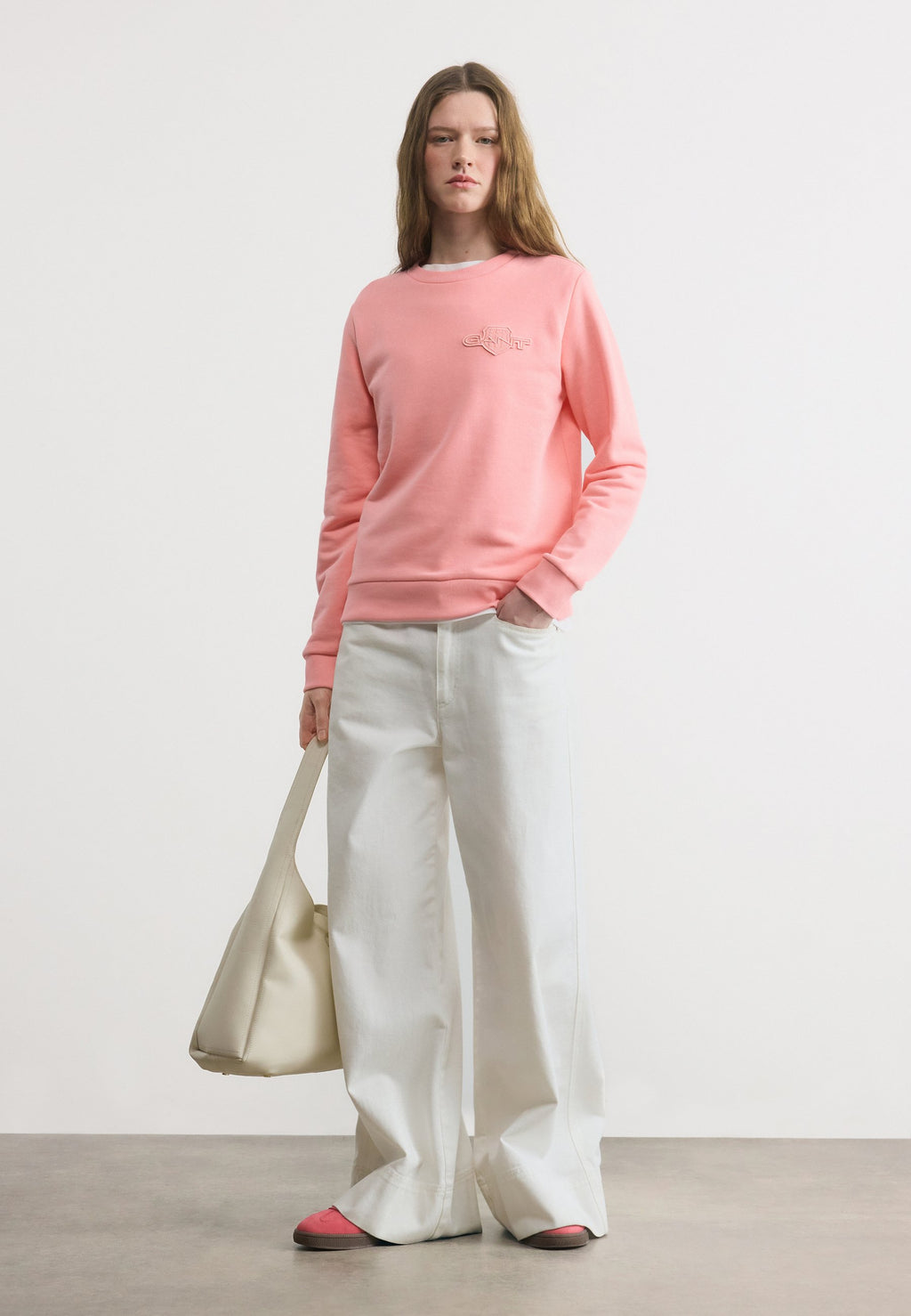 TONAL SHIELD C NECK - Sweatshirt - pink