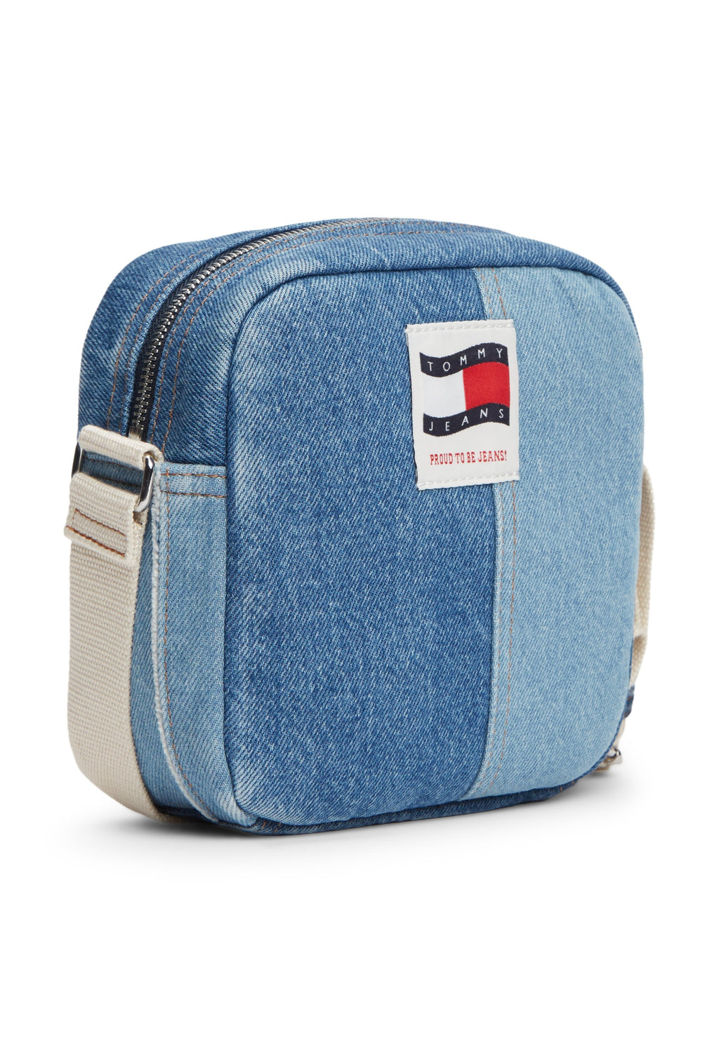 SAC REPORTER EN JEAN MATELASSÉ AVEC LOGO - Sac bandoulière - jean bleu