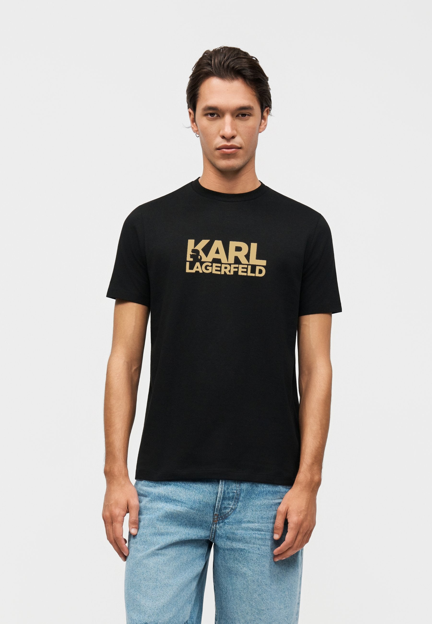 CREW NECK - Print T-shirt - gold-coloured