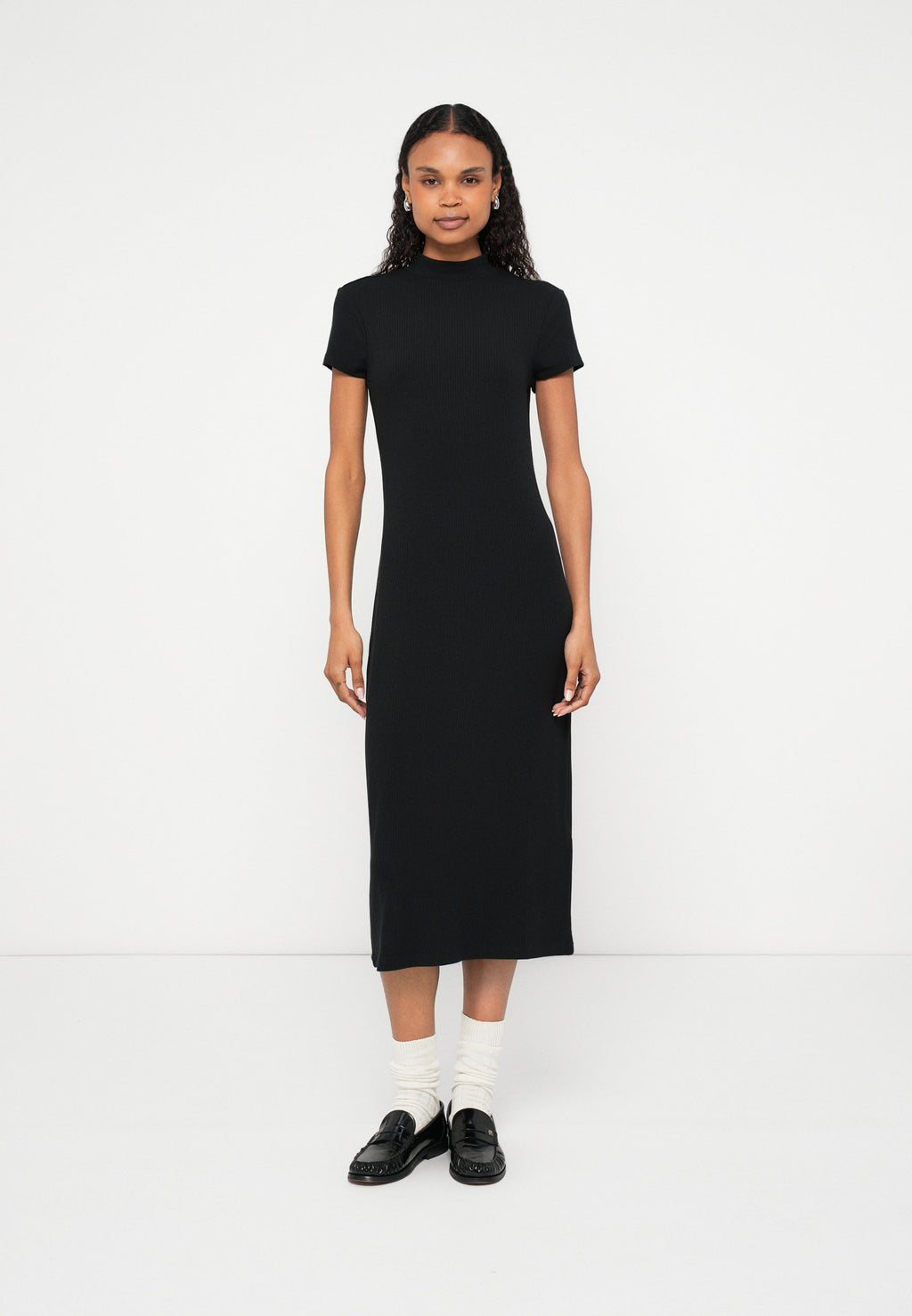 SLIM MOCK - Jersey dress - black