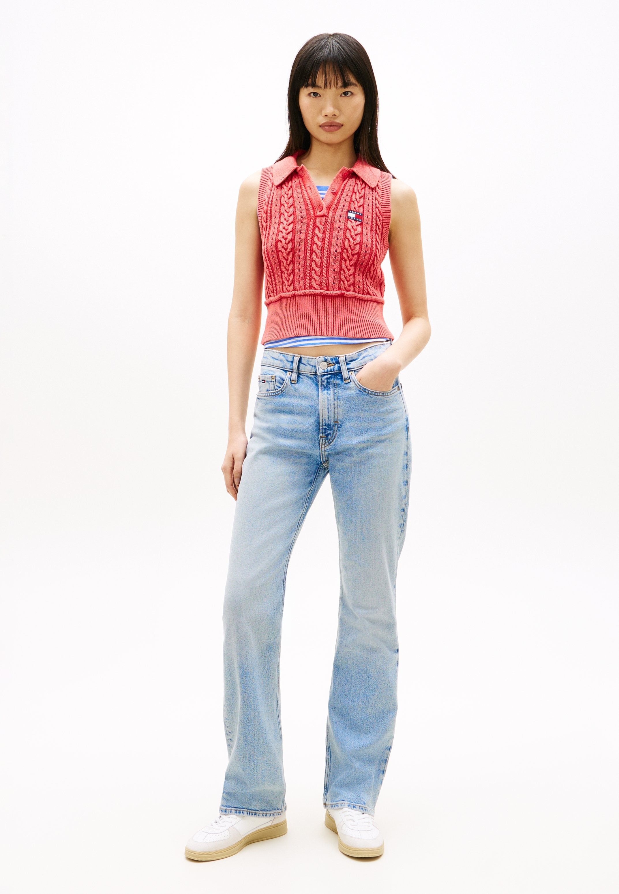 FADED MID RISE BOOTCUT JEANS - Slim fit jeans - denim light