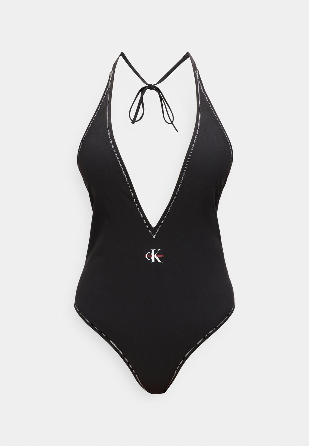 PLUNGE GRAPHIC MONOGRAM - Swimsuit - black