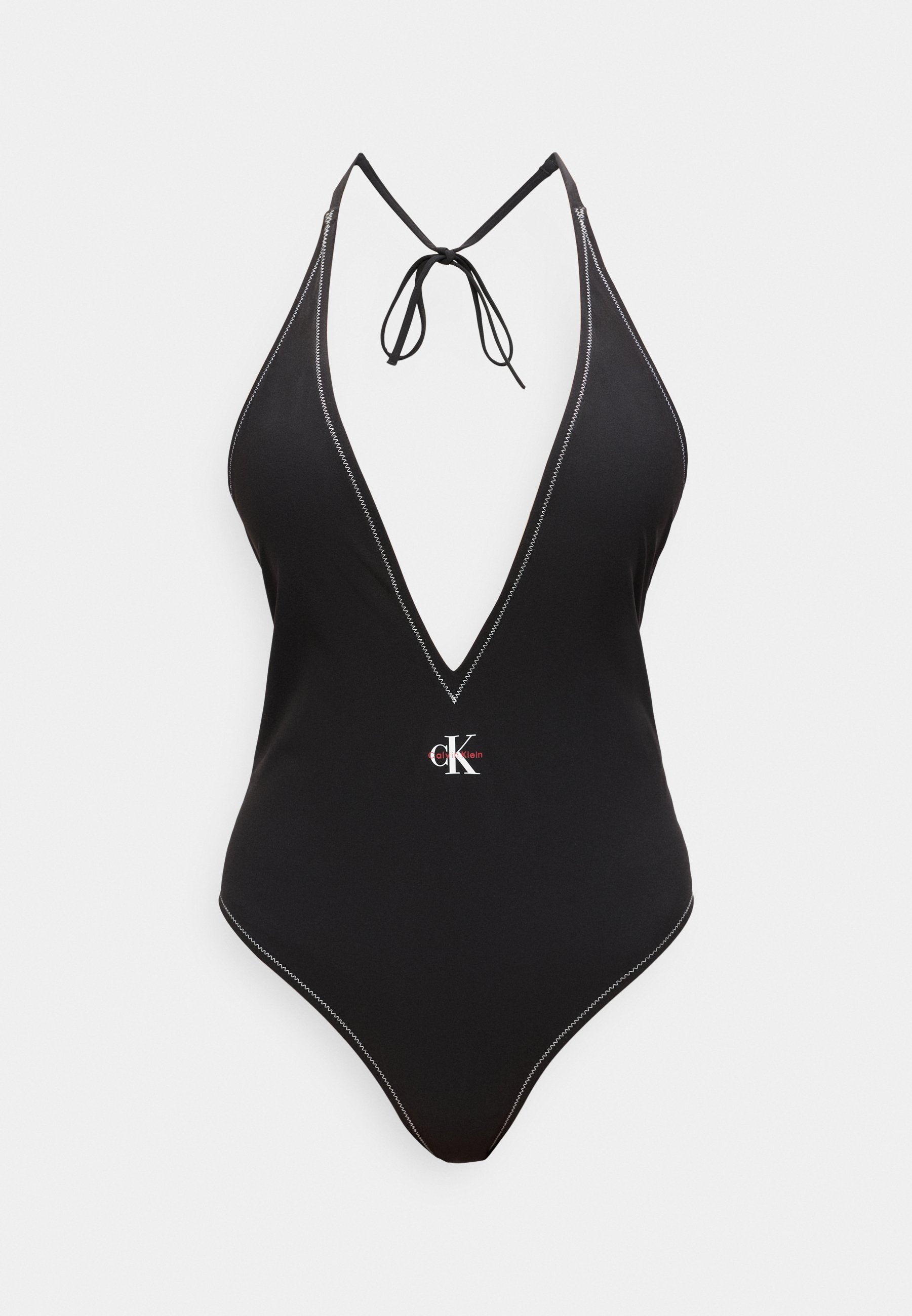 PLUNGE GRAPHIC MONOGRAM - Swimsuit - black